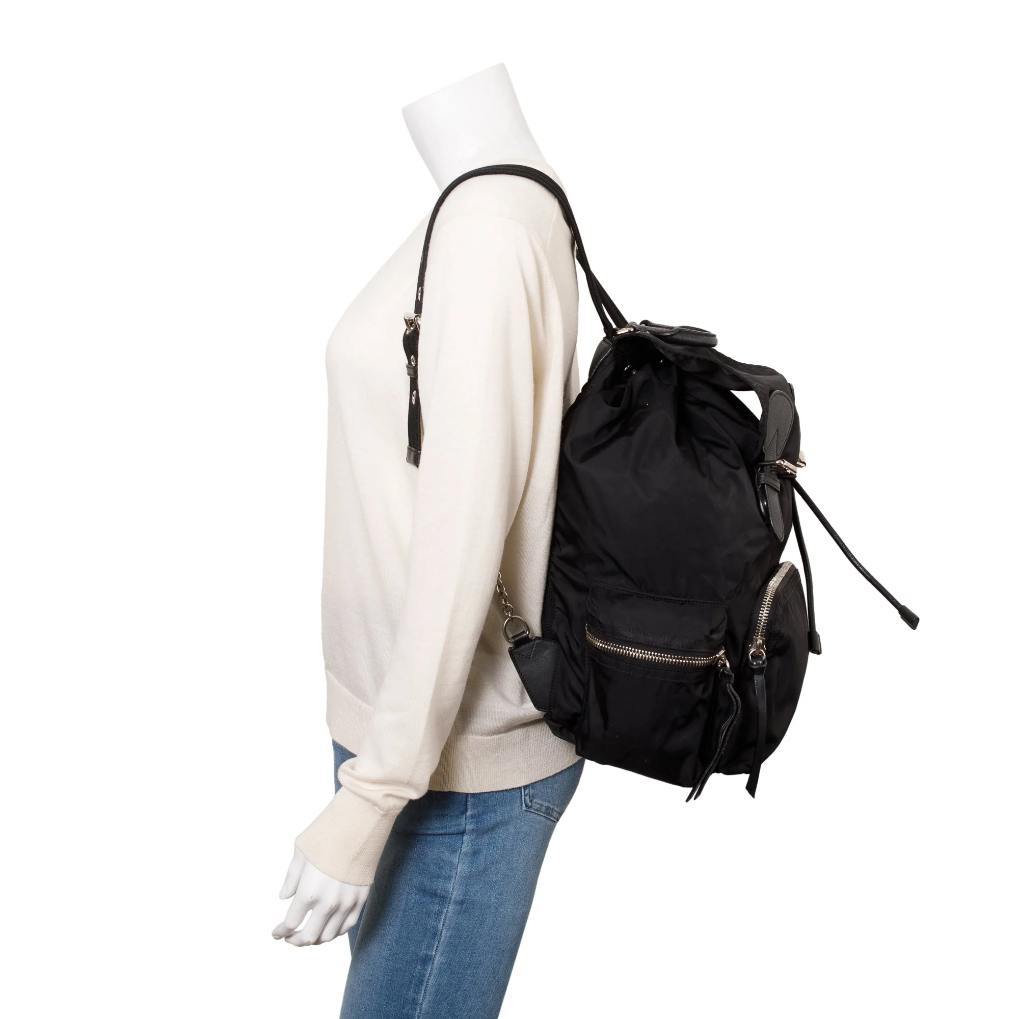 Burberry Black Technical Nylon Large Rucksack Backpack - Image 2