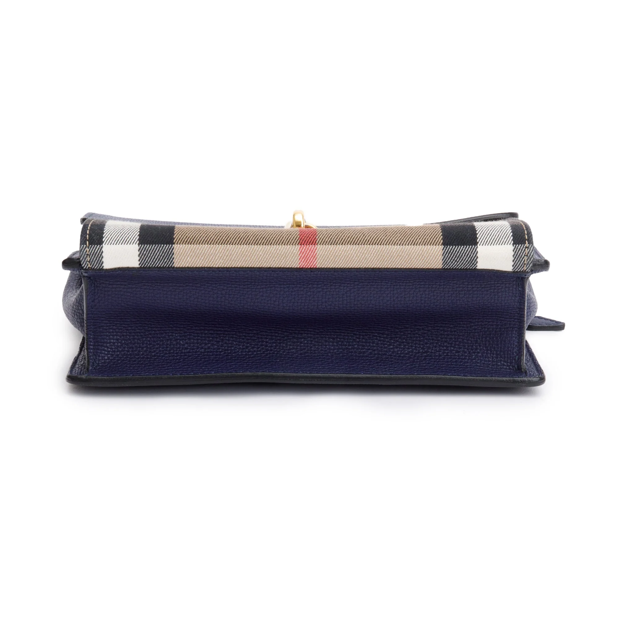 Burberry Blue Calfskin House Check Macken Crossbody Bag - Image 7
