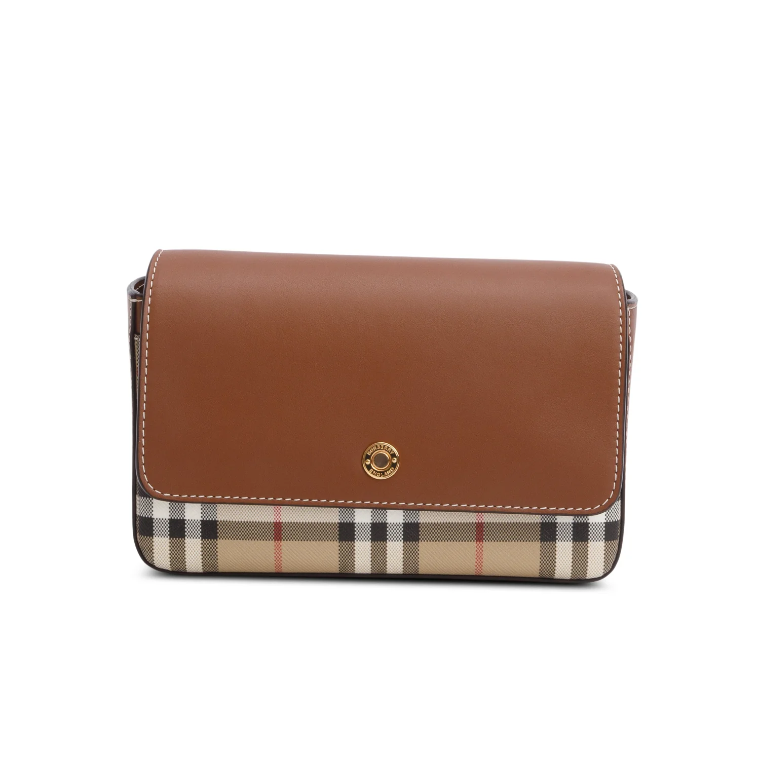Burberry Brown Calfskin Vintage Check New Hampshire Bag - Image 3