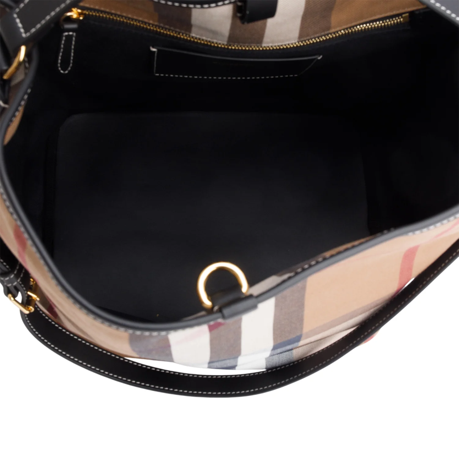 Burberry Brown Canvas Ashby Check Bucket Bag - Image 8