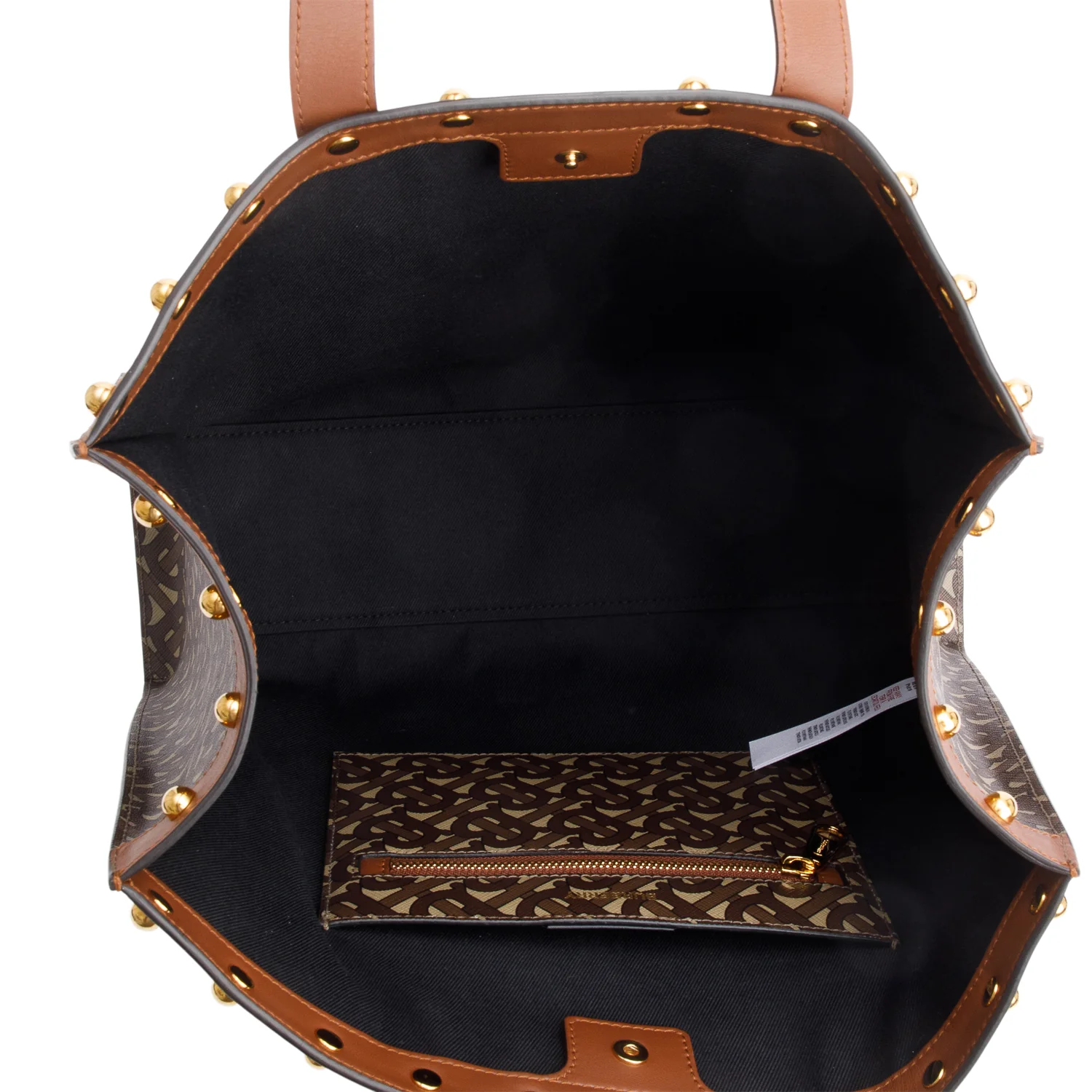 Burberry Brown E-Canvas Monogram Studded Book Tote - Image 7