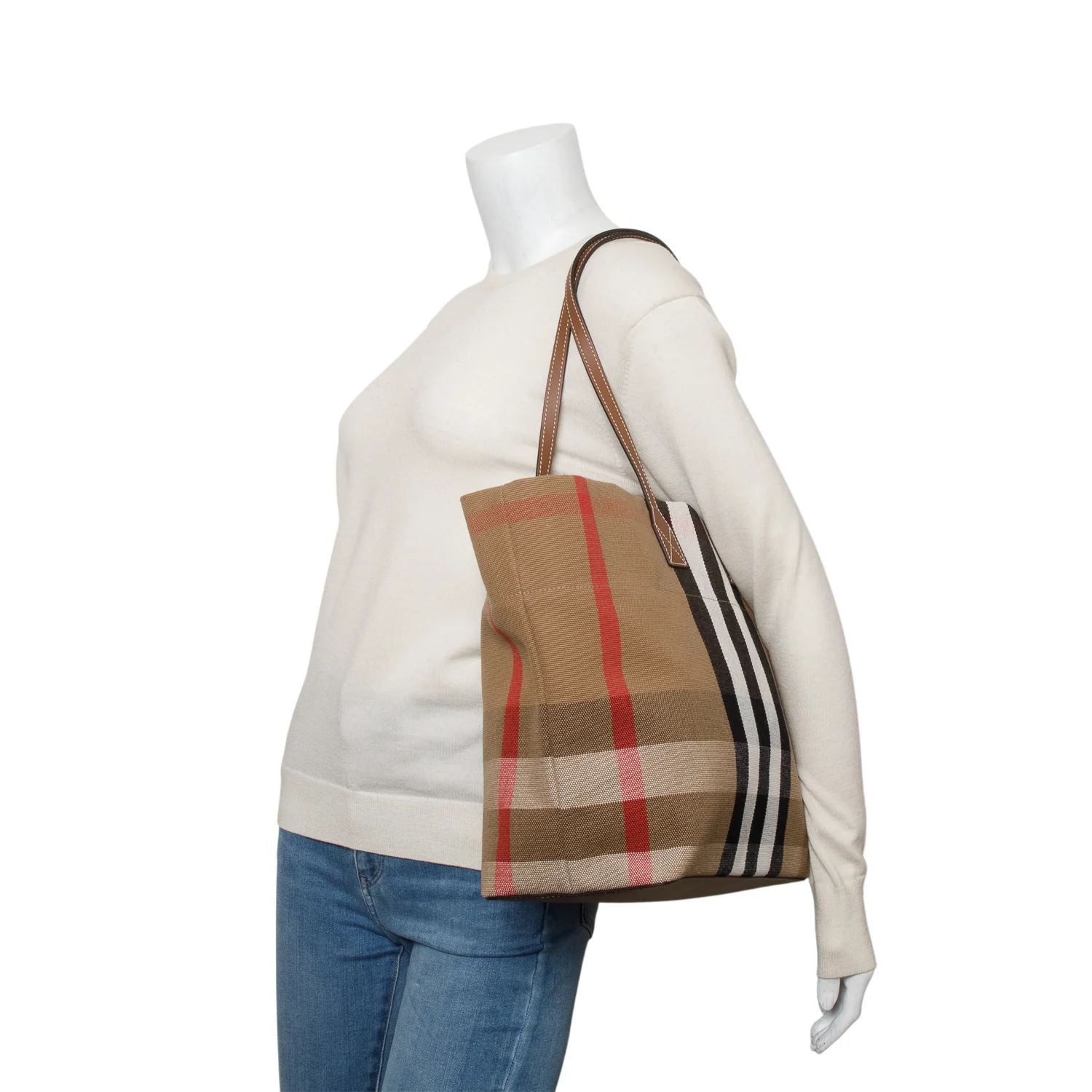 Burberry Brown Giant Check Canvas London Tote w/ Receipt - Image 2