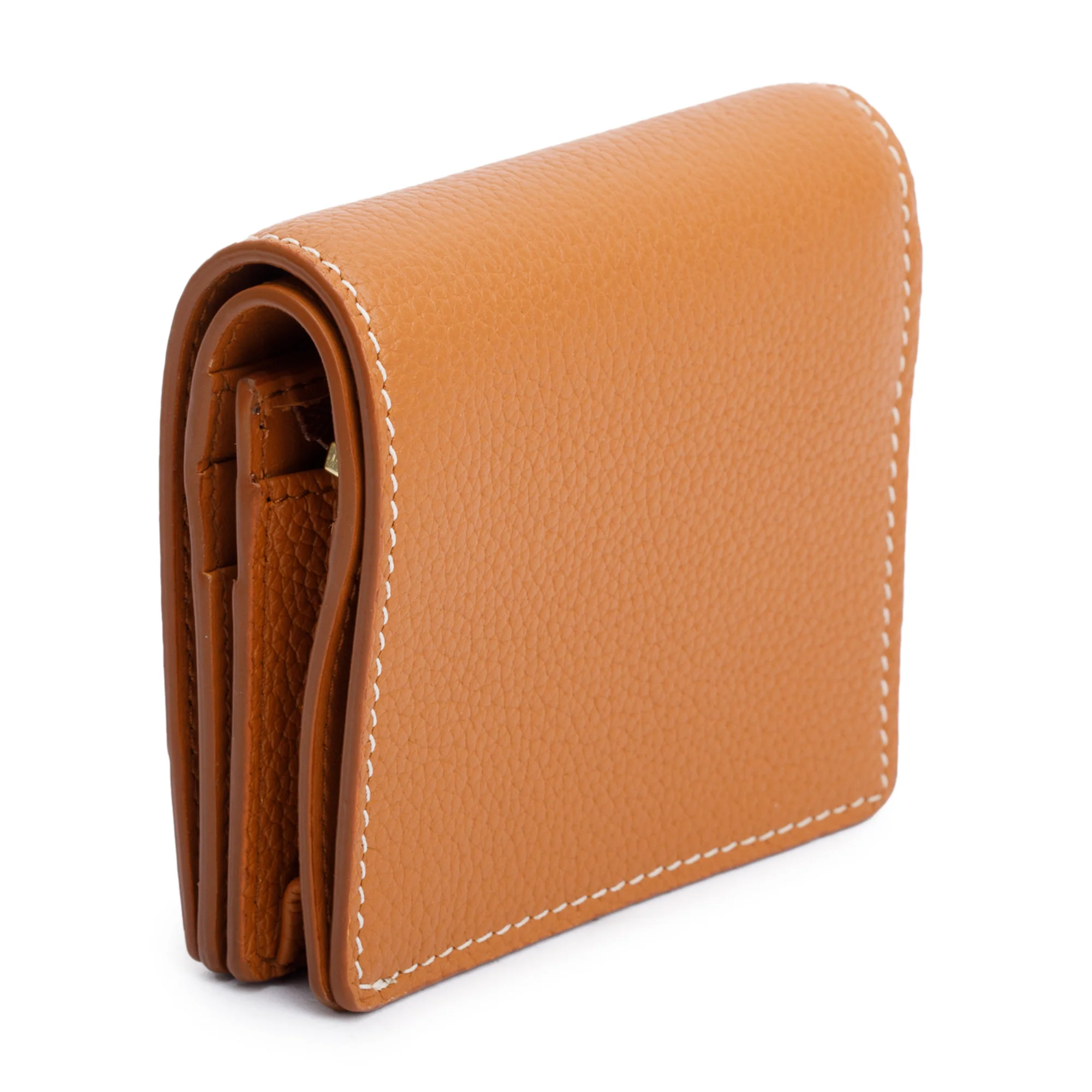 Burberry Brown Leather TB Compact Wallet w/ Box - Image 5