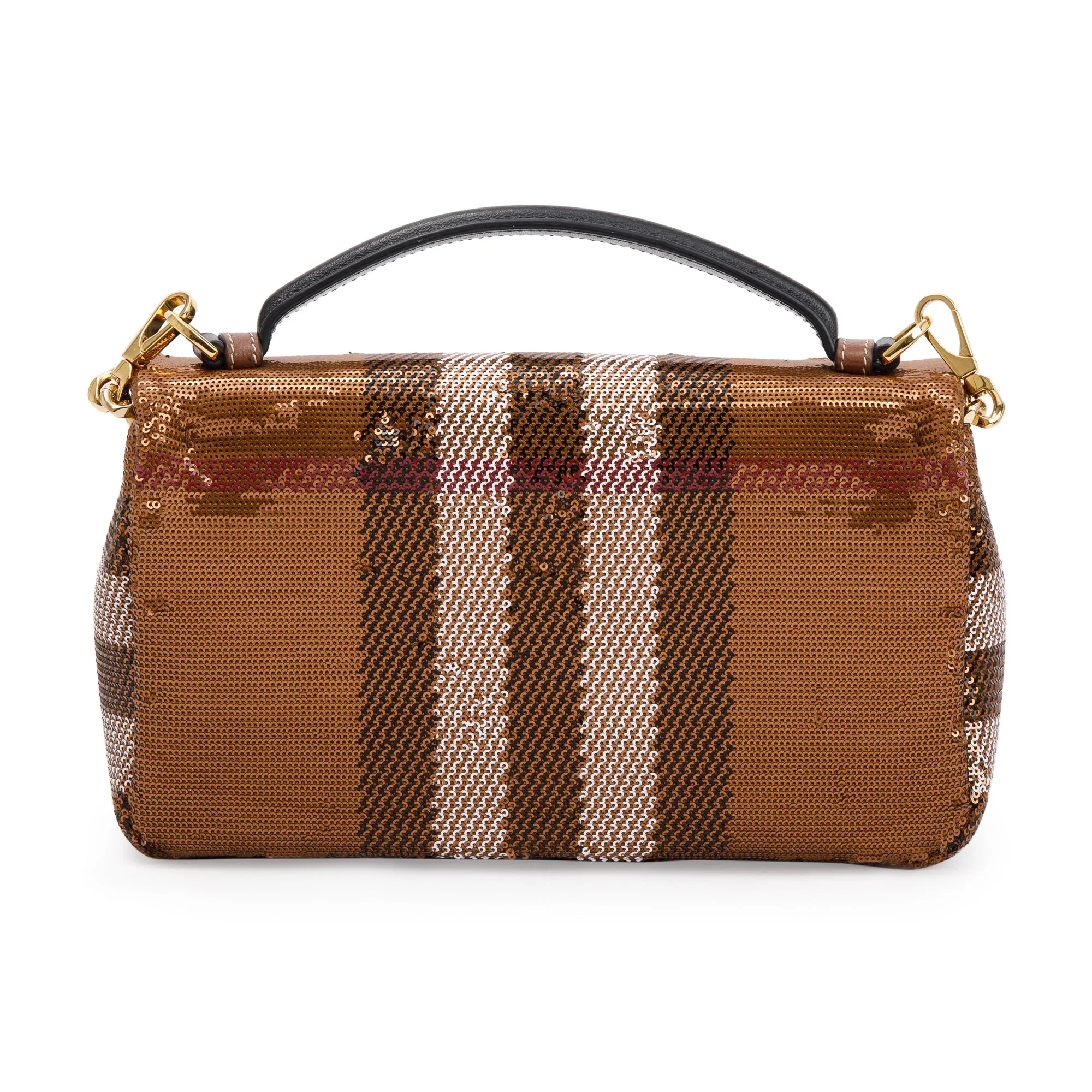 Burberry Brown Sequin Check Small Lola TB Shoulder Bag - Image 5