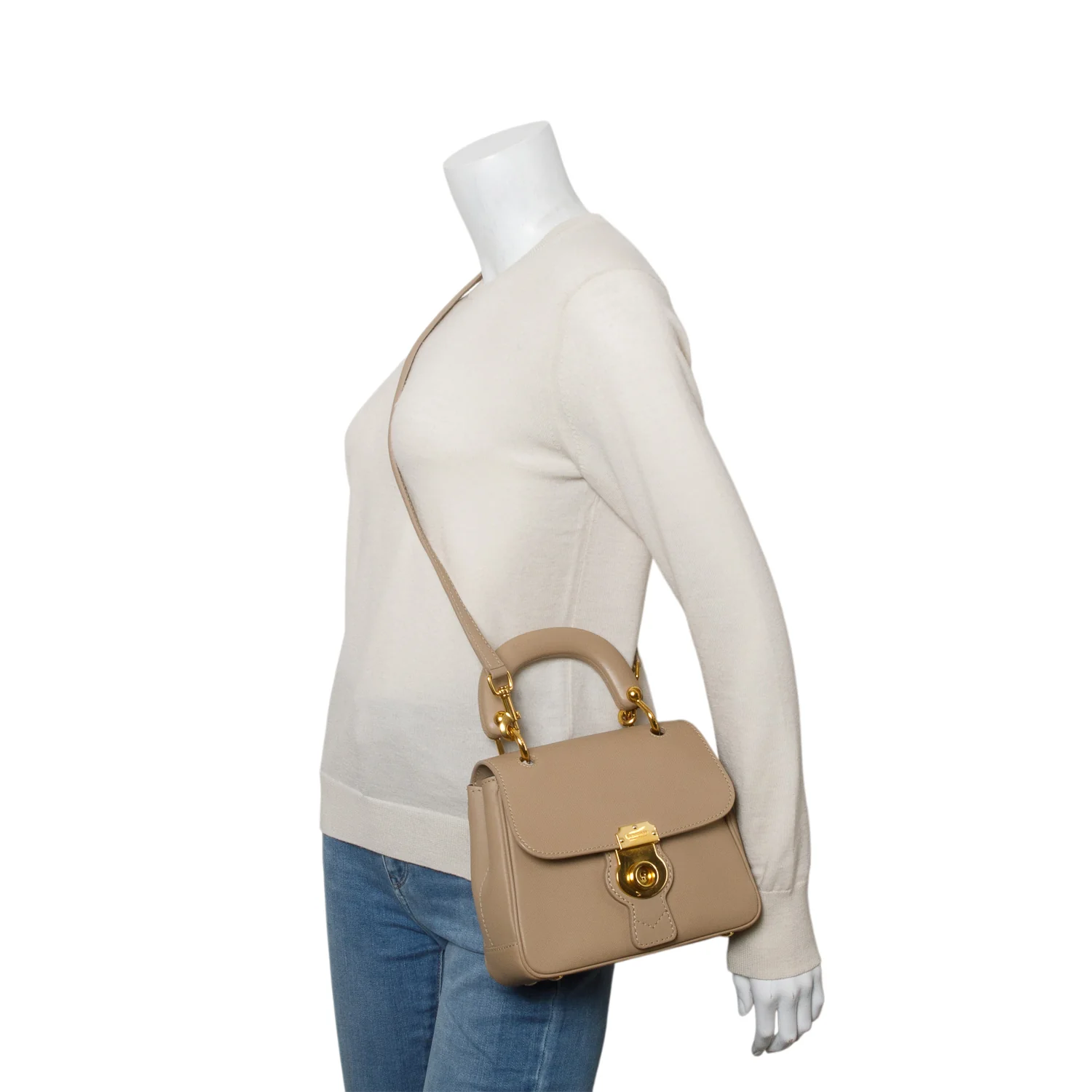 Burberry Brown Trench Calfskin Small DK88 Top Handle Bag w/ Strap - Image 2