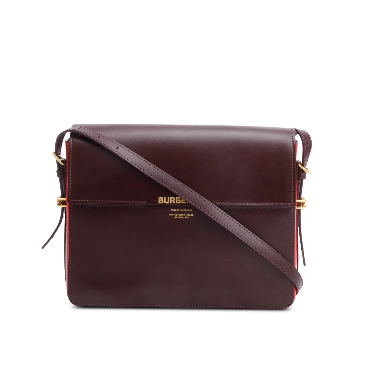 Burberry Burgundy & Red Smooth Calfskin Leather Medium Grace Bag