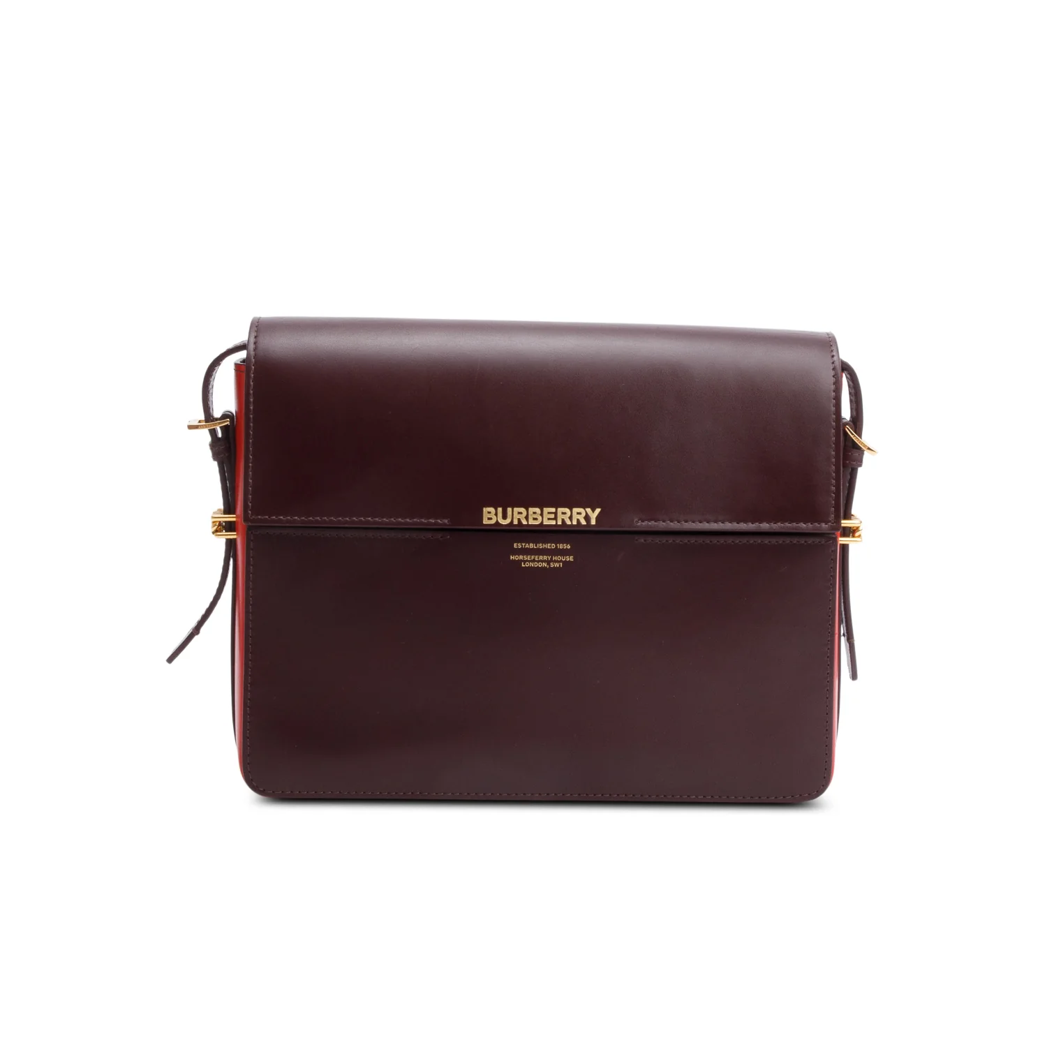 Burberry Burgundy & Red Smooth Calfskin Leather Medium Grace Bag - Image 3