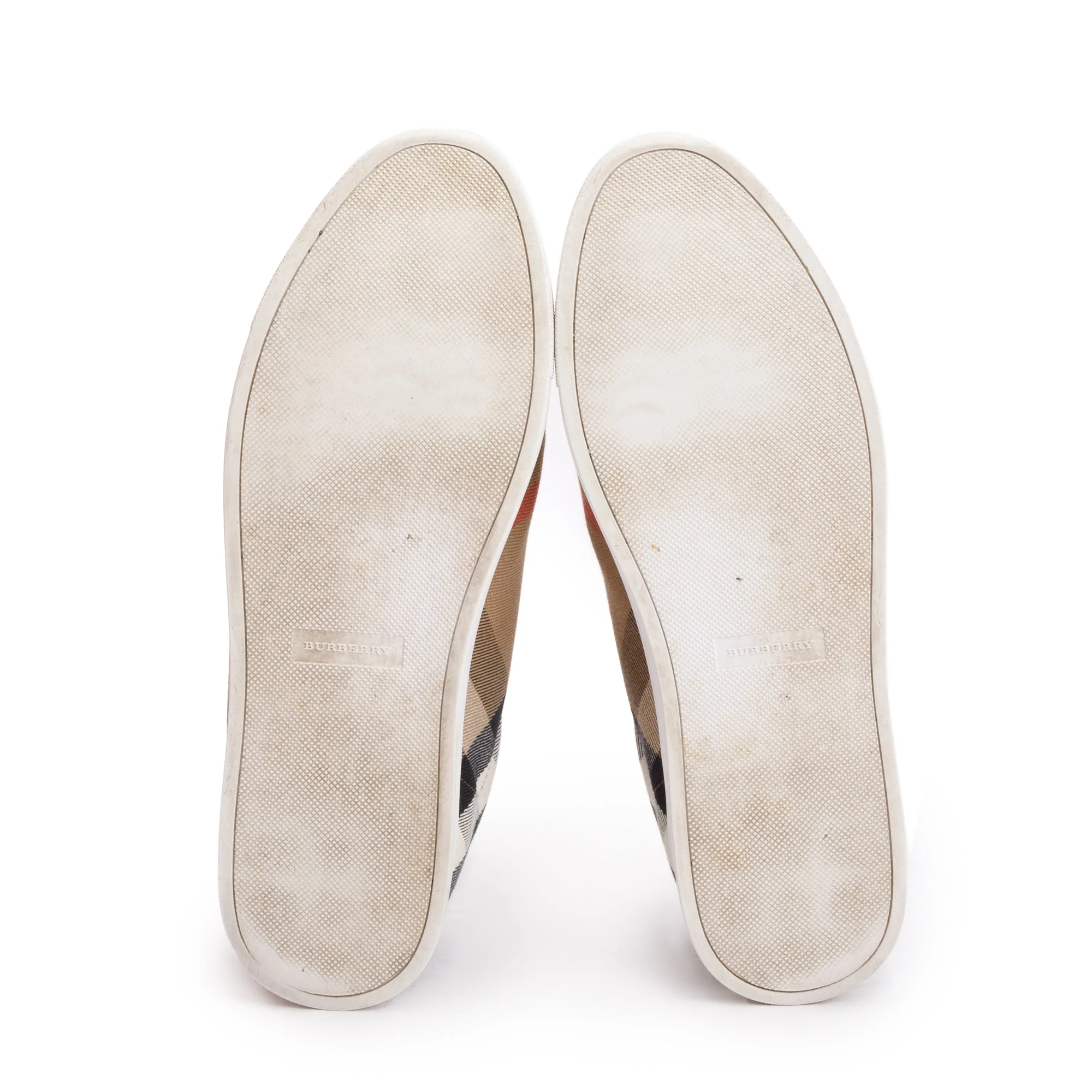 Burberry House Check and Leather Sneakers, Size 44 - Image 6