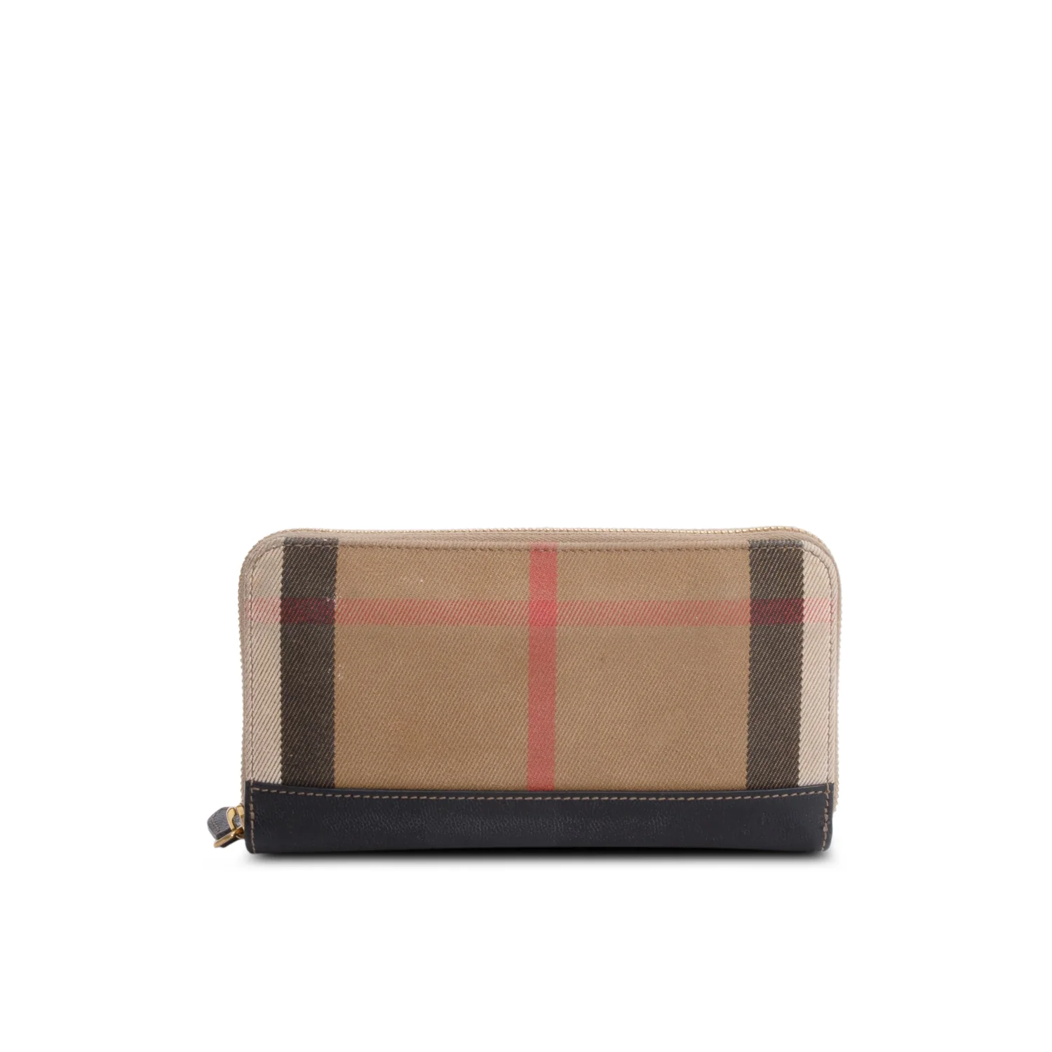 Burberry House Check Large Ziggy Zip Around Wallet
