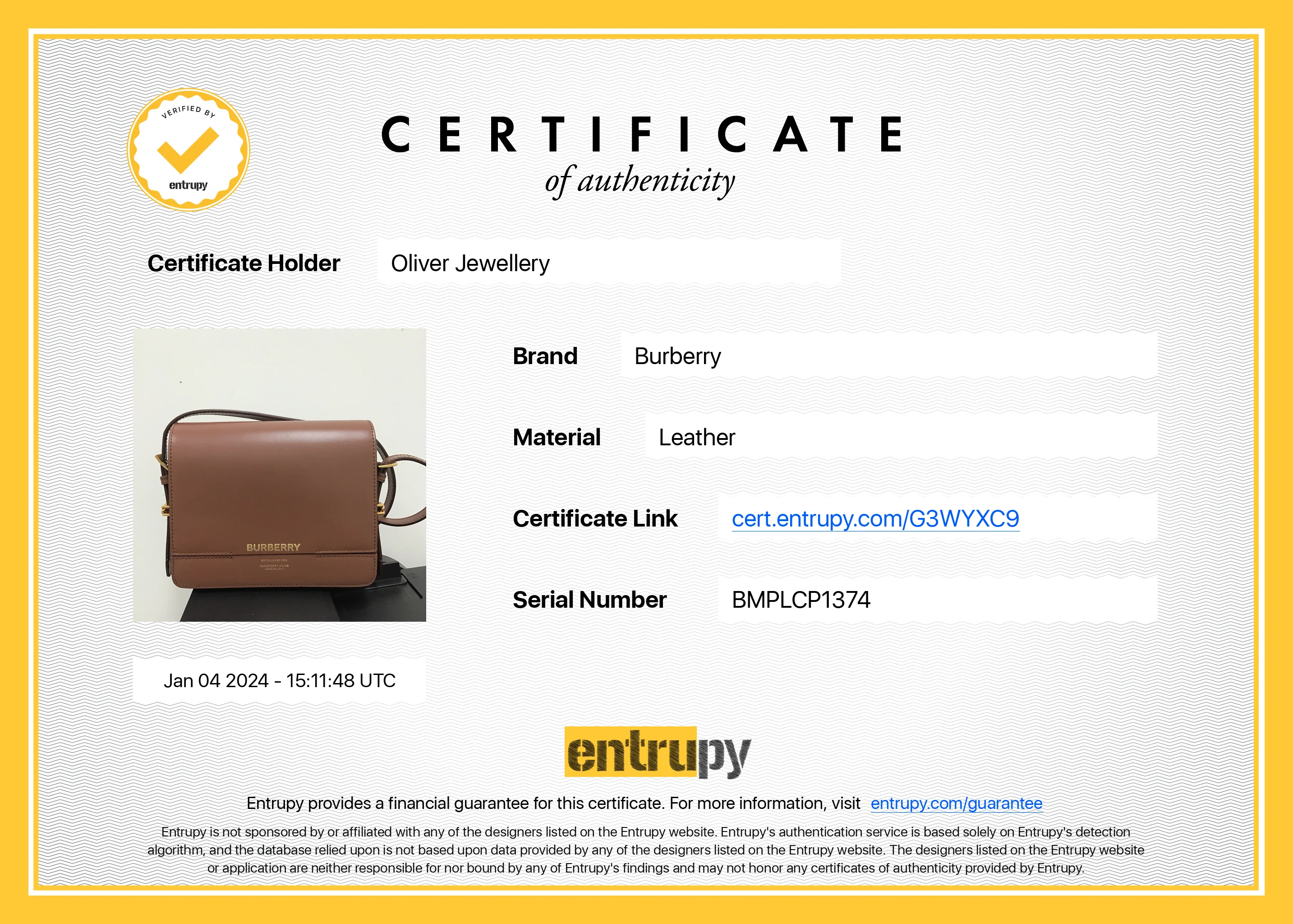 Burberry Malt Brown & Black Calfskin Leather Small Grace Bag w/ Box & Receipt - Image 16