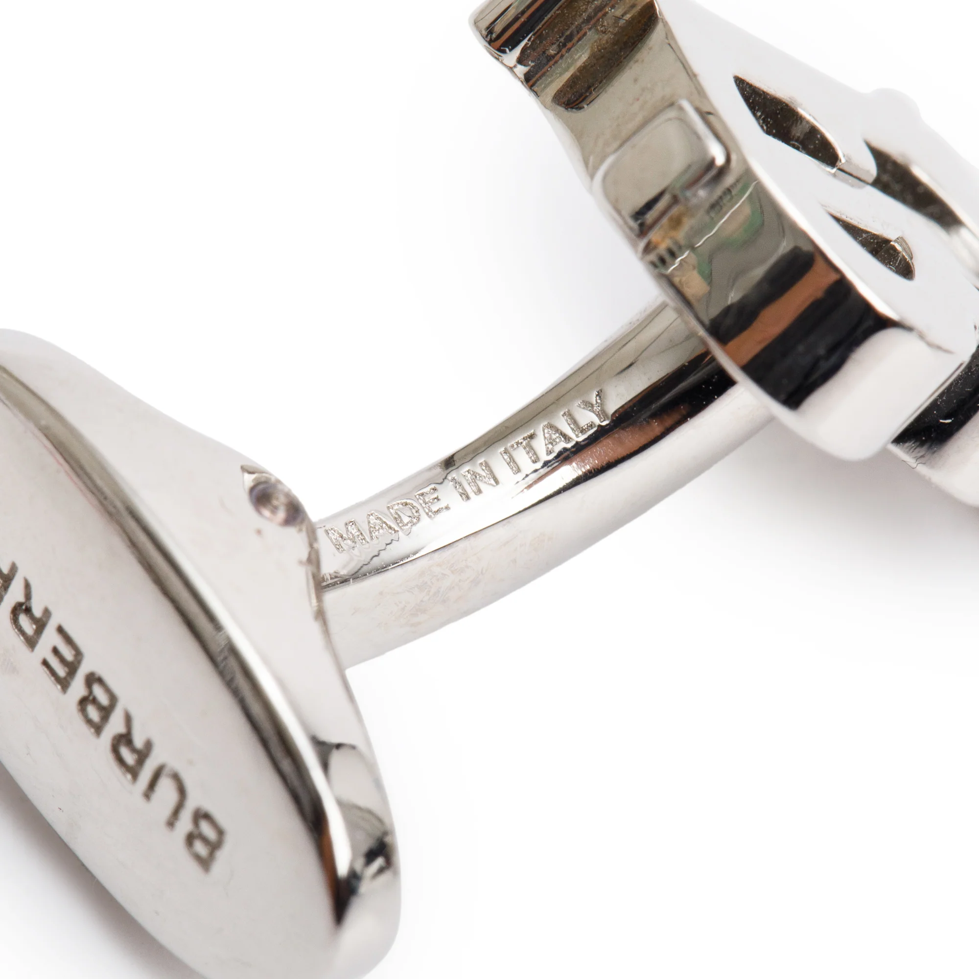 Burberry Palladium Plated TB Monogram Cufflinks w/ Box - Image 4