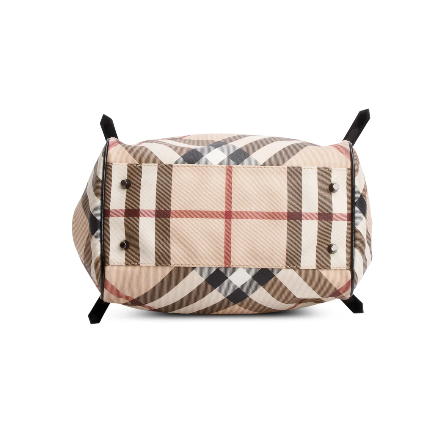 Burberry Patent Leather-Trimmed Nova Check Tote Bag w/ Pouch - Image 6