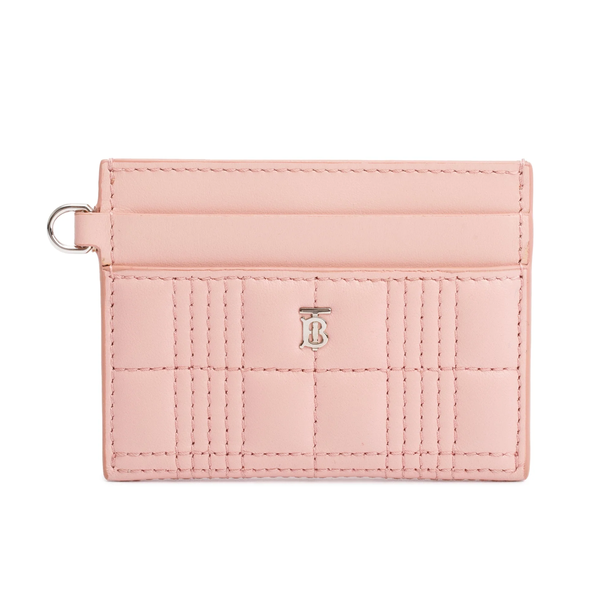 Burberry Pink Calfskin Leather TB Card Holder w/ Receipt