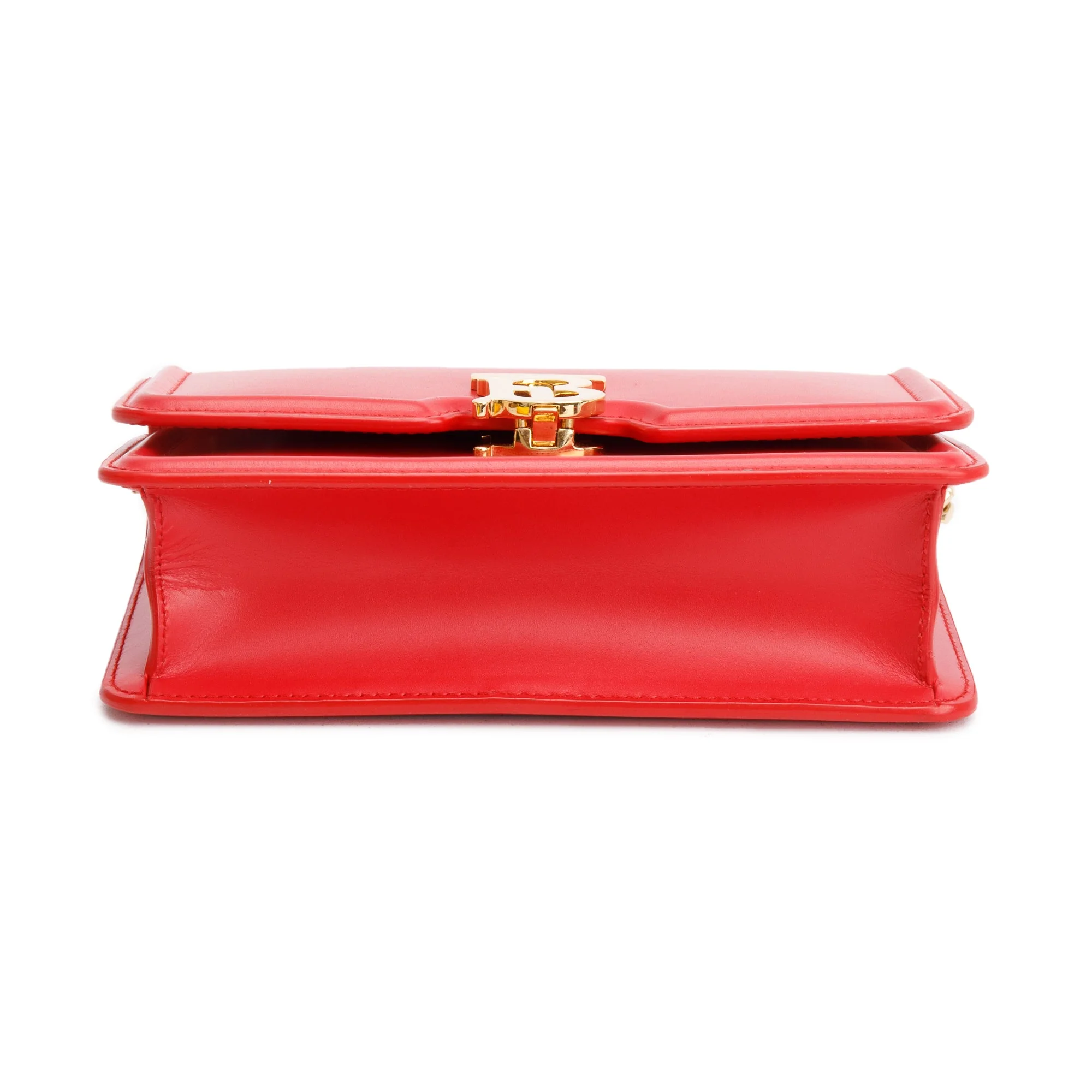 Burberry Red Smooth Calfskin Leather Mini TB Chain Crossbody Bag w/ Box & Receipt - Image 8