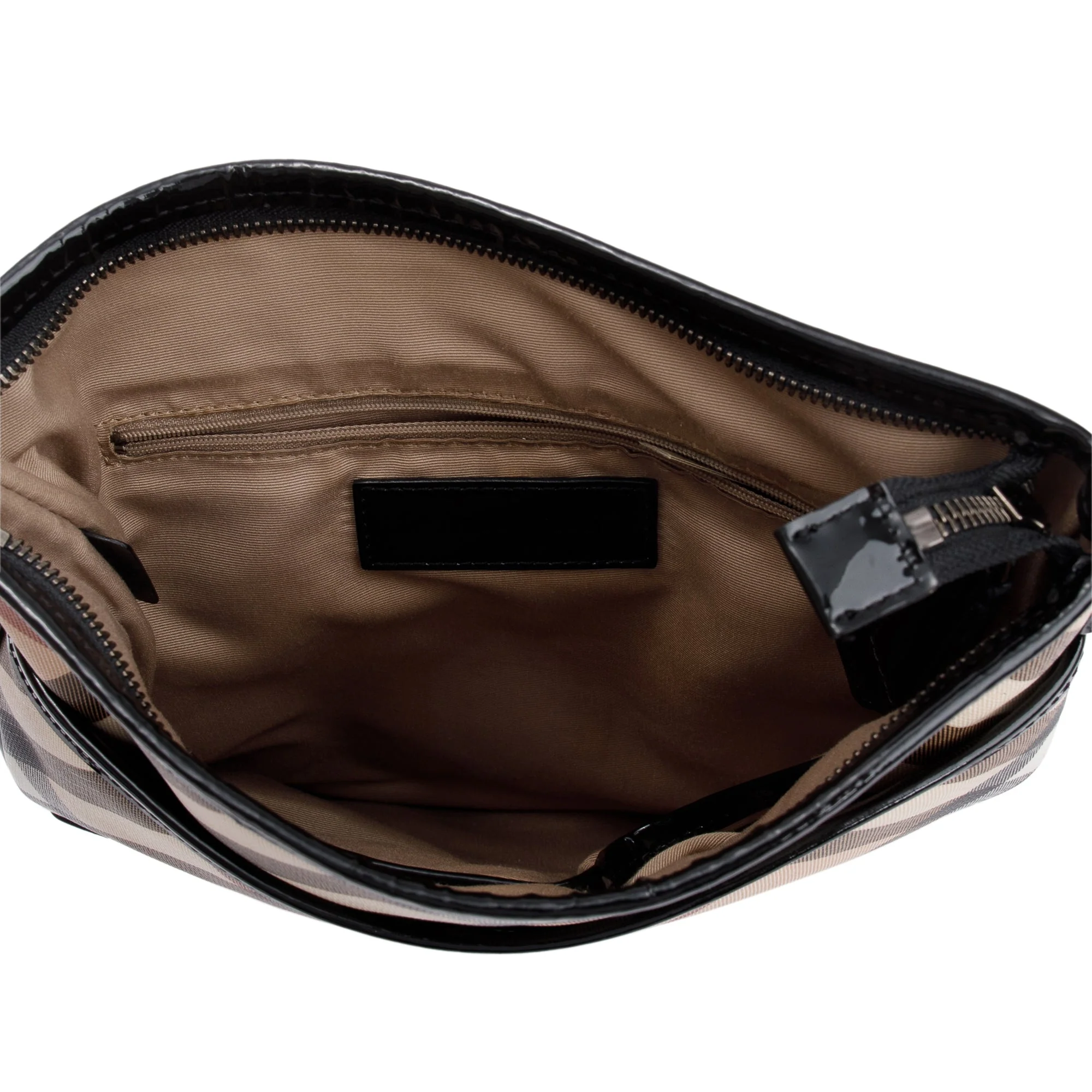Burberry Super Nova Check Black Patent Leather Trimmed Dryden Crossbody Bag - Image 9