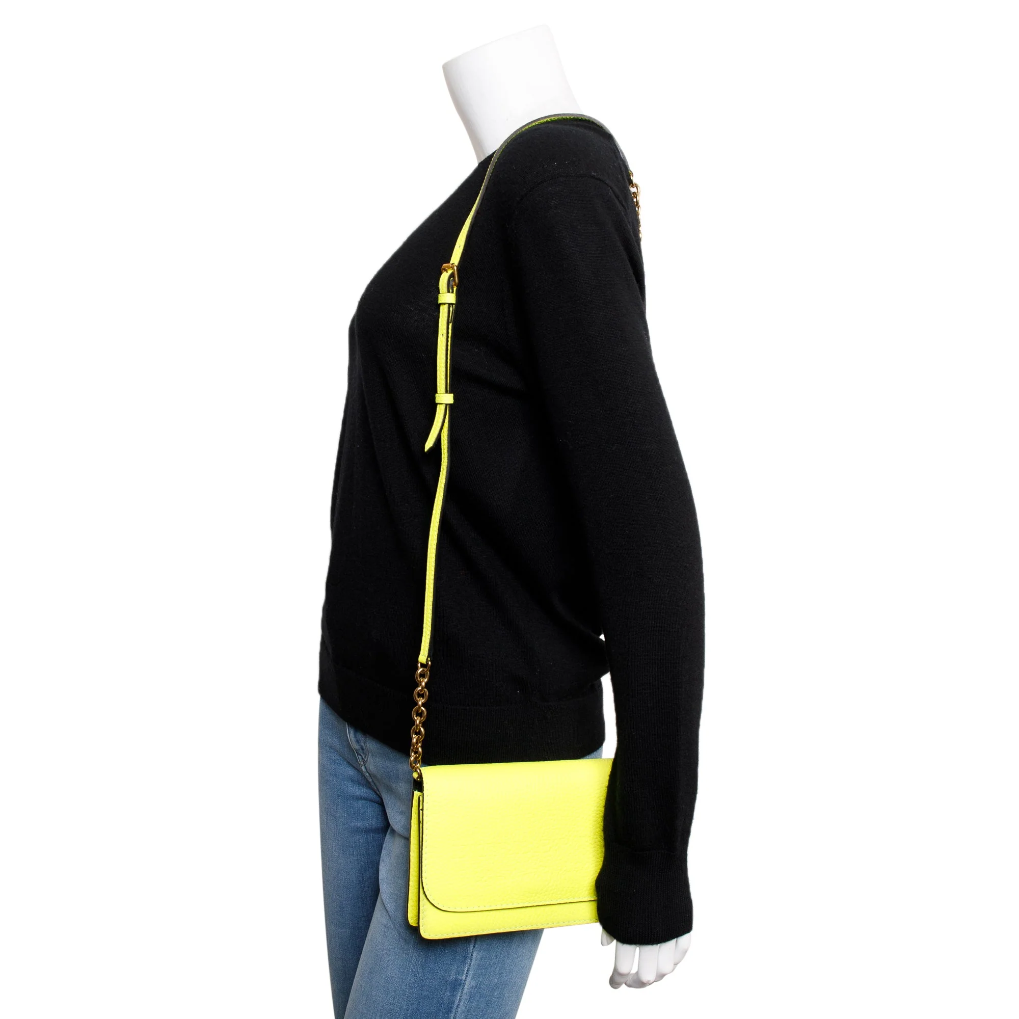 Burberry Yellow Leather Hampshire Crossbody Bag - Image 2