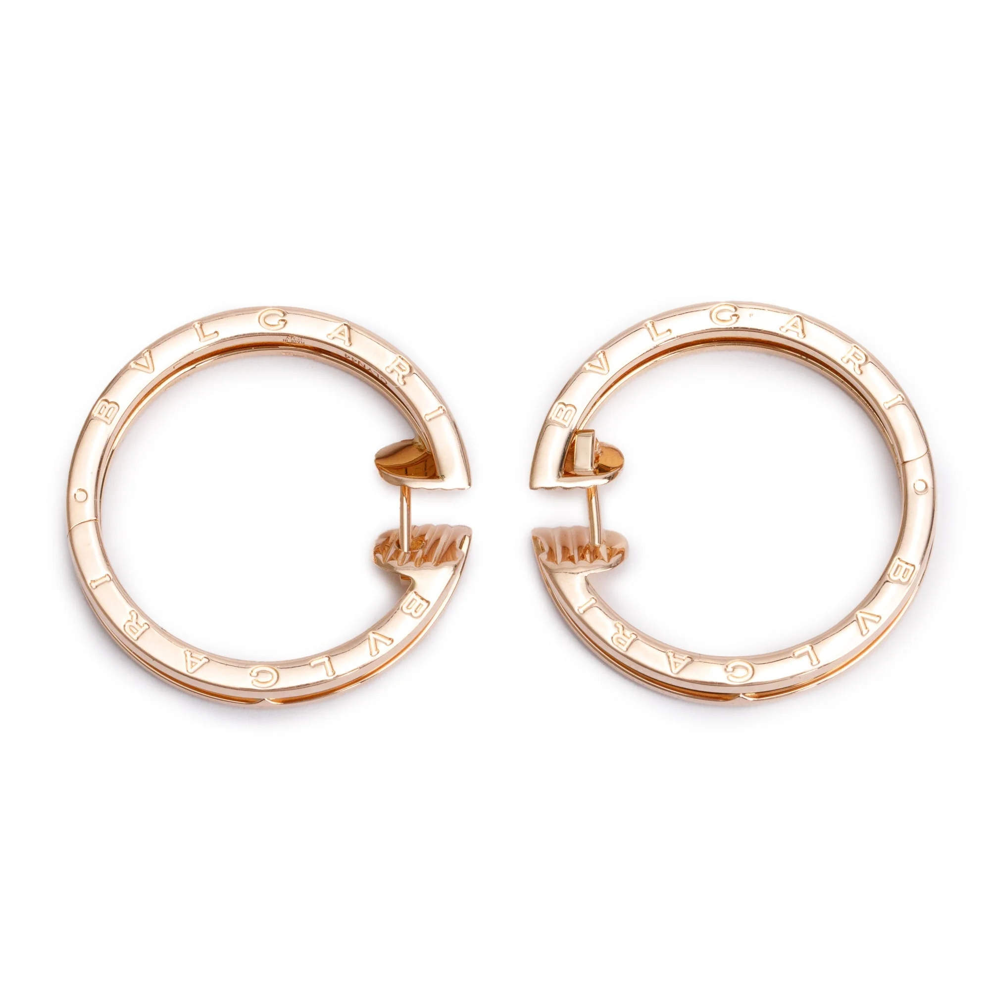 BVLGARI 18k Rose Gold B.Zero1 Hoop Earrings - Image 2