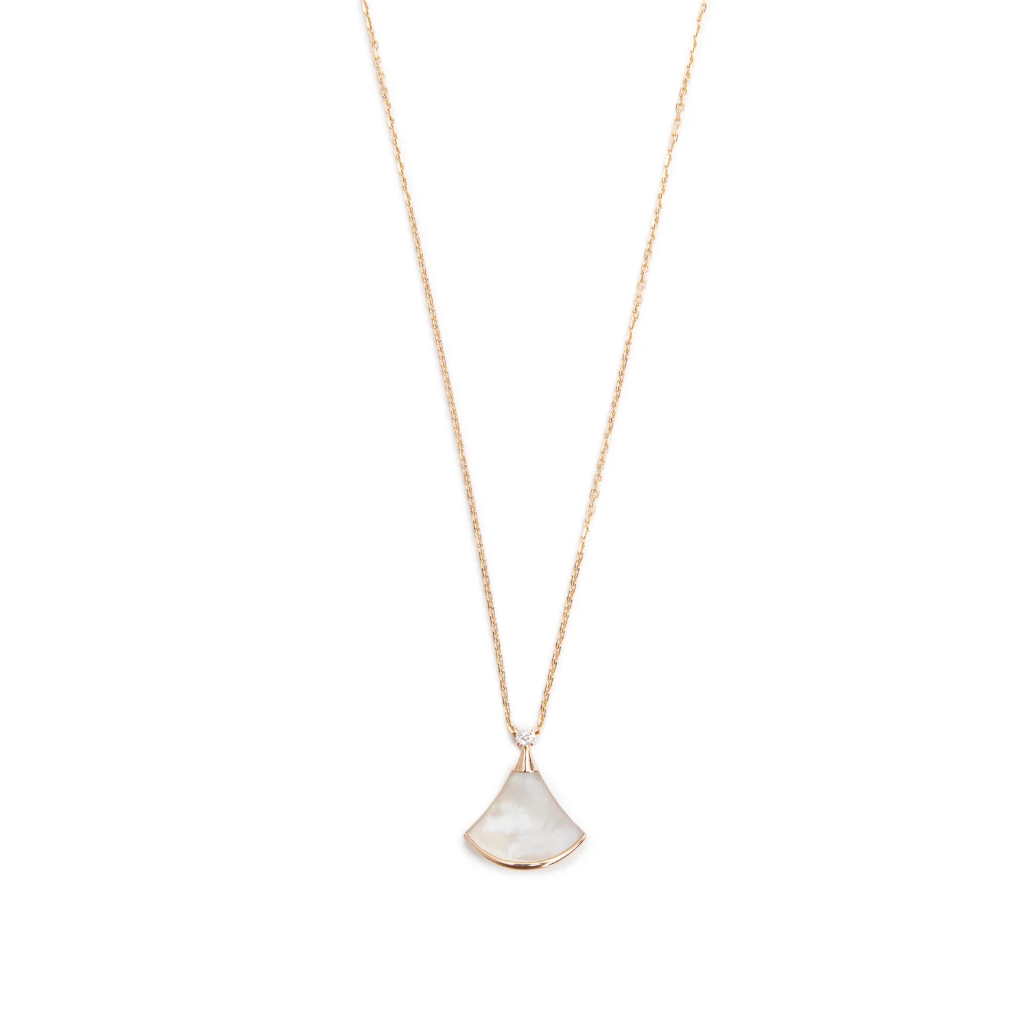 BVLGARI 18k Rose Gold Mother of Pearl & Diamond Divas' Dream Pendant Necklace w/ Box & Certificate