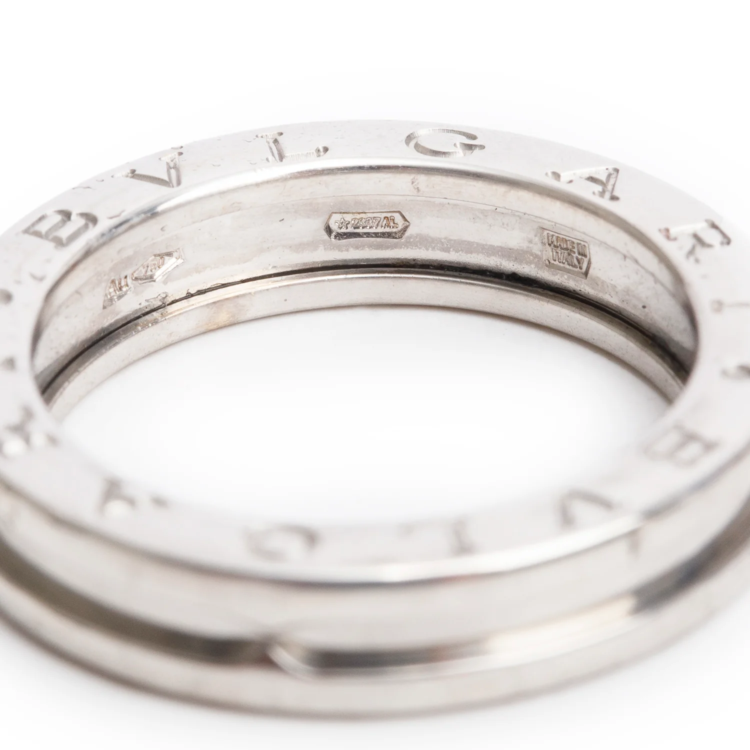 BVLGARI 18k White Gold B.Zero1 1-Band Ring, Size 56 7.5 w/ Box & Certificate - Image 3
