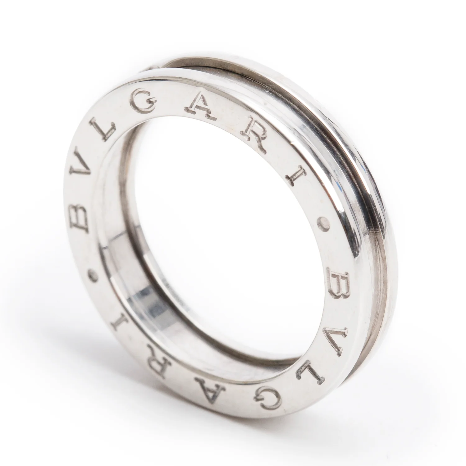 BVLGARI 18k White Gold B.Zero1 1-Band Ring, Size 56 7.5 w/ Box & Certificate - Image 4