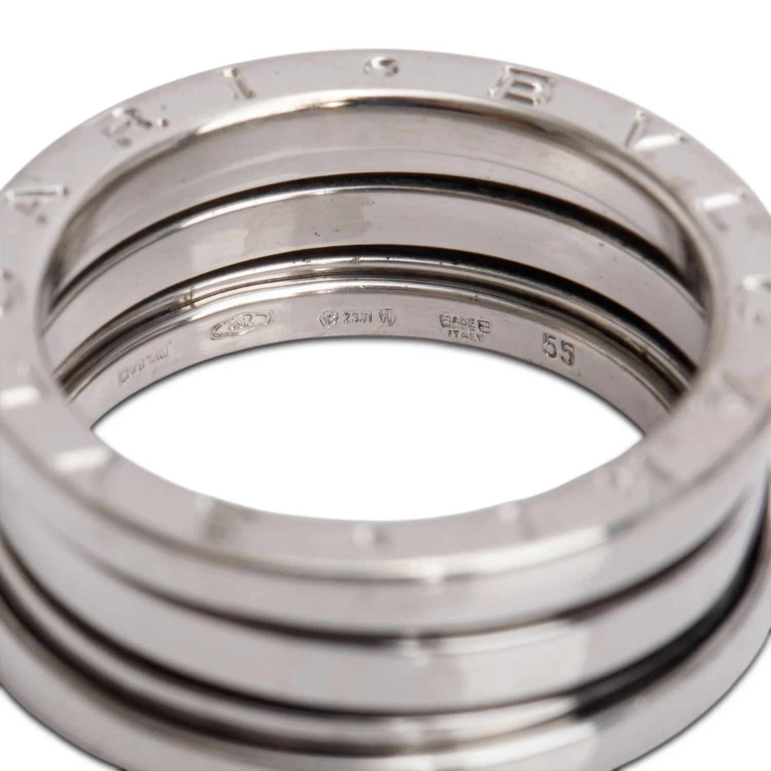 BVLGARI 18k White Gold B.Zero1 Three-Band Ring, Size 55 7 - Image 2