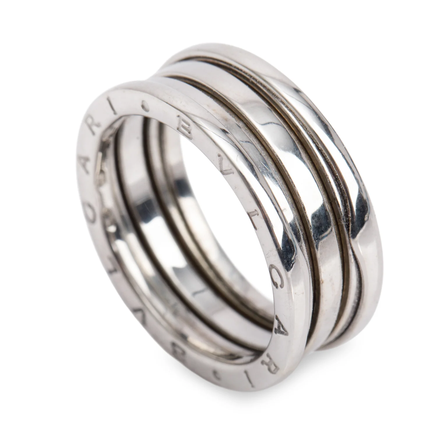 BVLGARI 18k White Gold B.Zero1 Three-Band Ring, Size 63 10 - Image 3