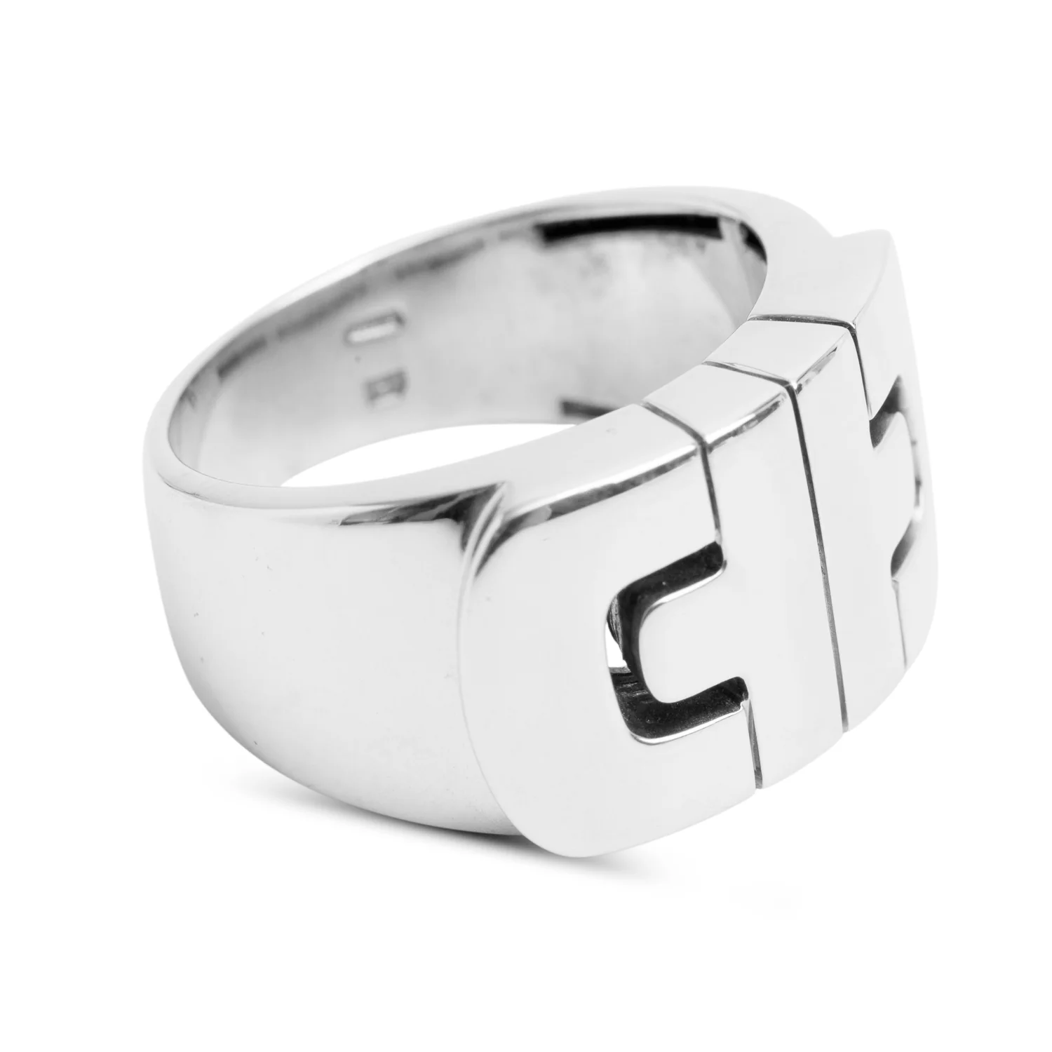 BVLGARI 18k White Gold Parentesi Band Ring, Size 9 w/ Box - Image 3