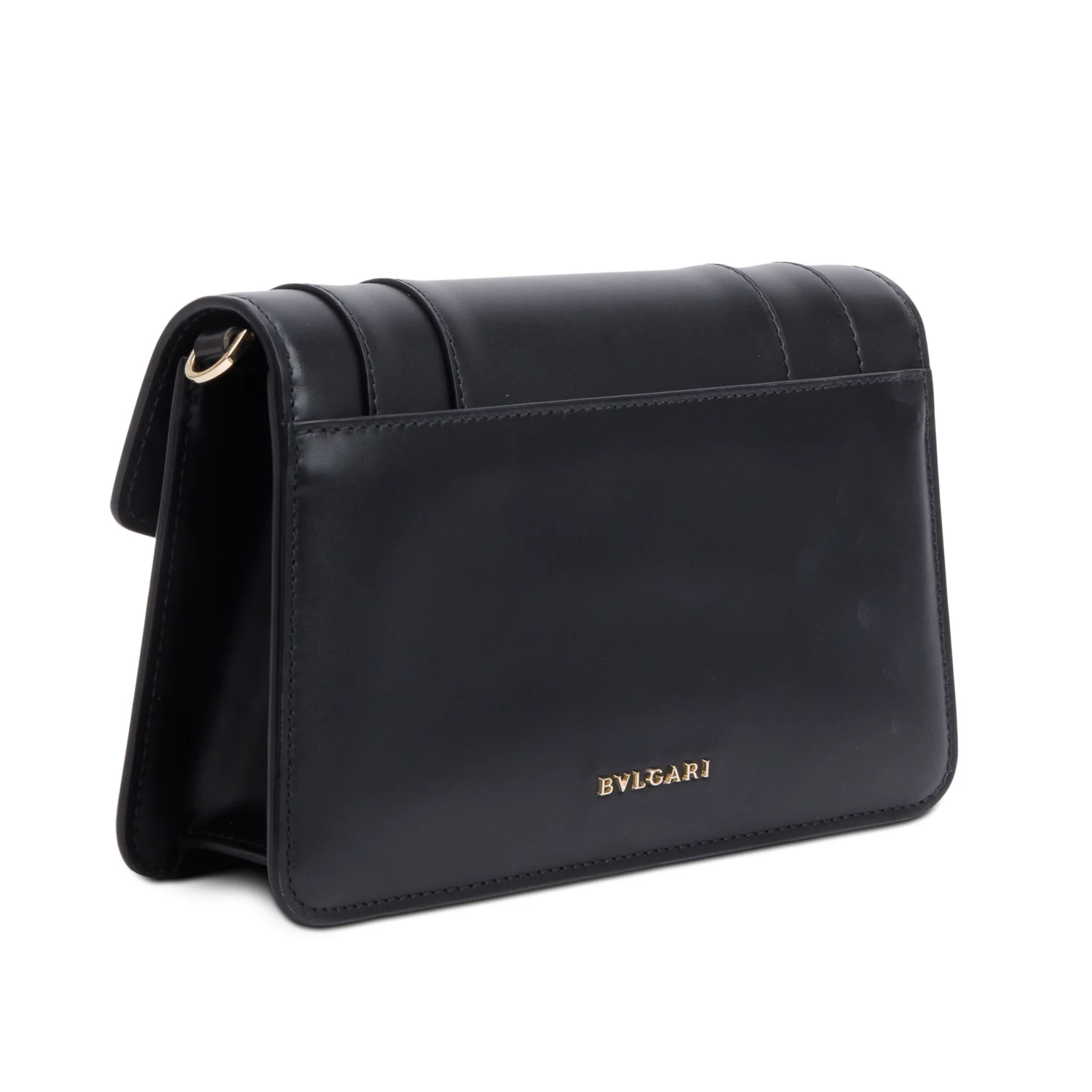 BVLGARI 2022 Black Calfskin Leather Serpenti Forever East-West Shoulder Bag w/ Strap, Receipt & Authenticity Card - Image 6