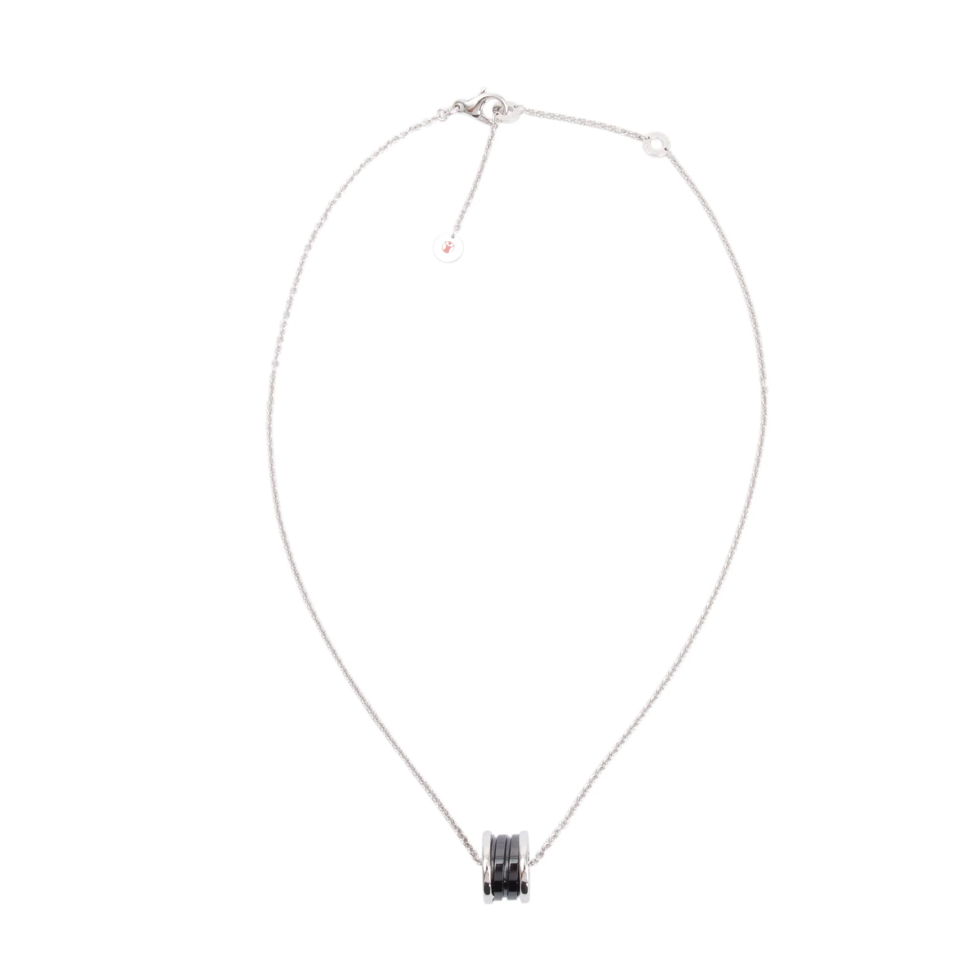 BVLGARI 2024 Sterling Silver & Black Ceramic Save The Children Pendant Necklace w/ Box, Receipt & Certificate