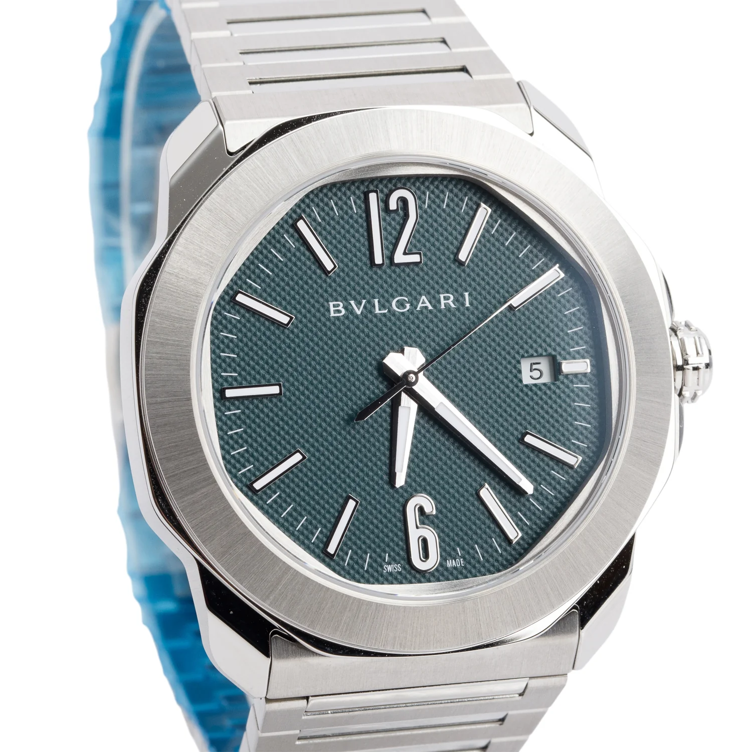 BVLGARI 2025 Stainless Steel Octo Roma 41 MM Automatic Watch Green Dial w/ Box, Papers & Extra Strap - Image 3