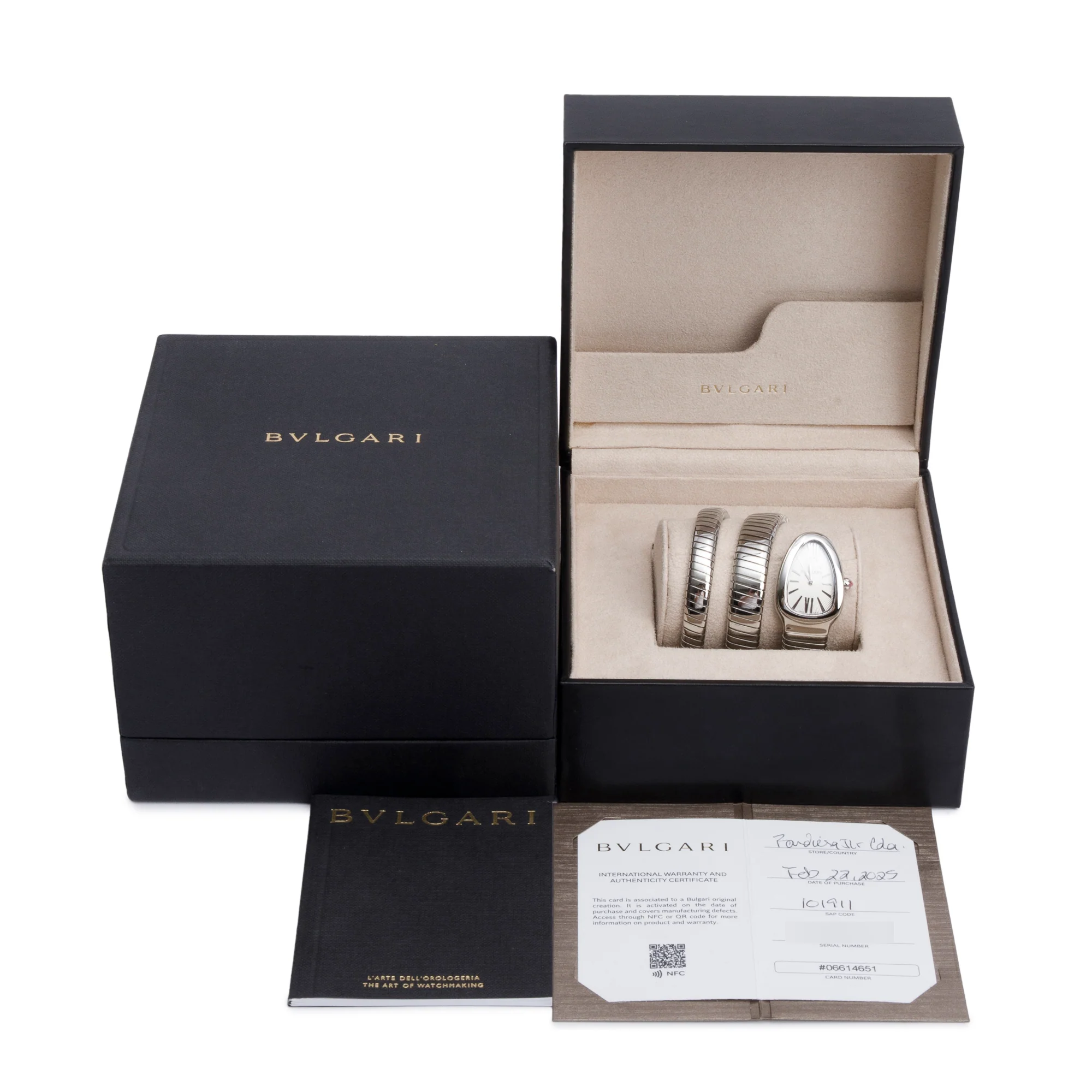 BVLGARI 2025 Stainless Steel Serpenti Tubogas Watch 101911 w/ Box & Papers - Image 2
