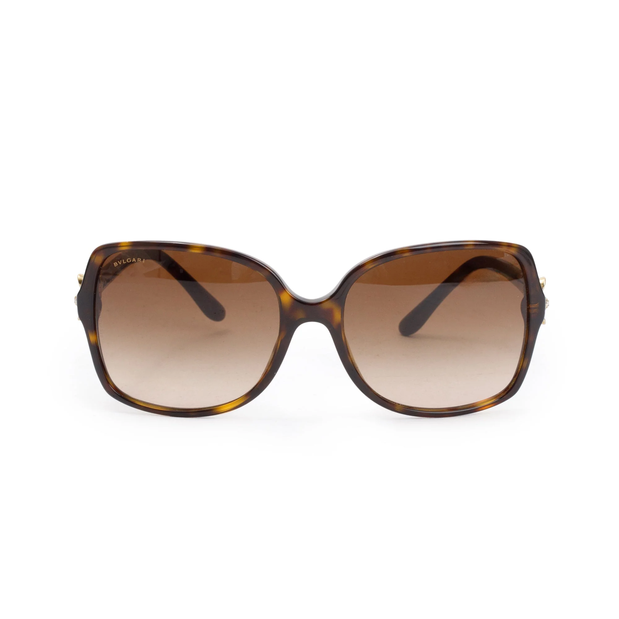 BVLGARI Brown Acetate 8120-B  Crystal Flower Sunglasses w/ Case