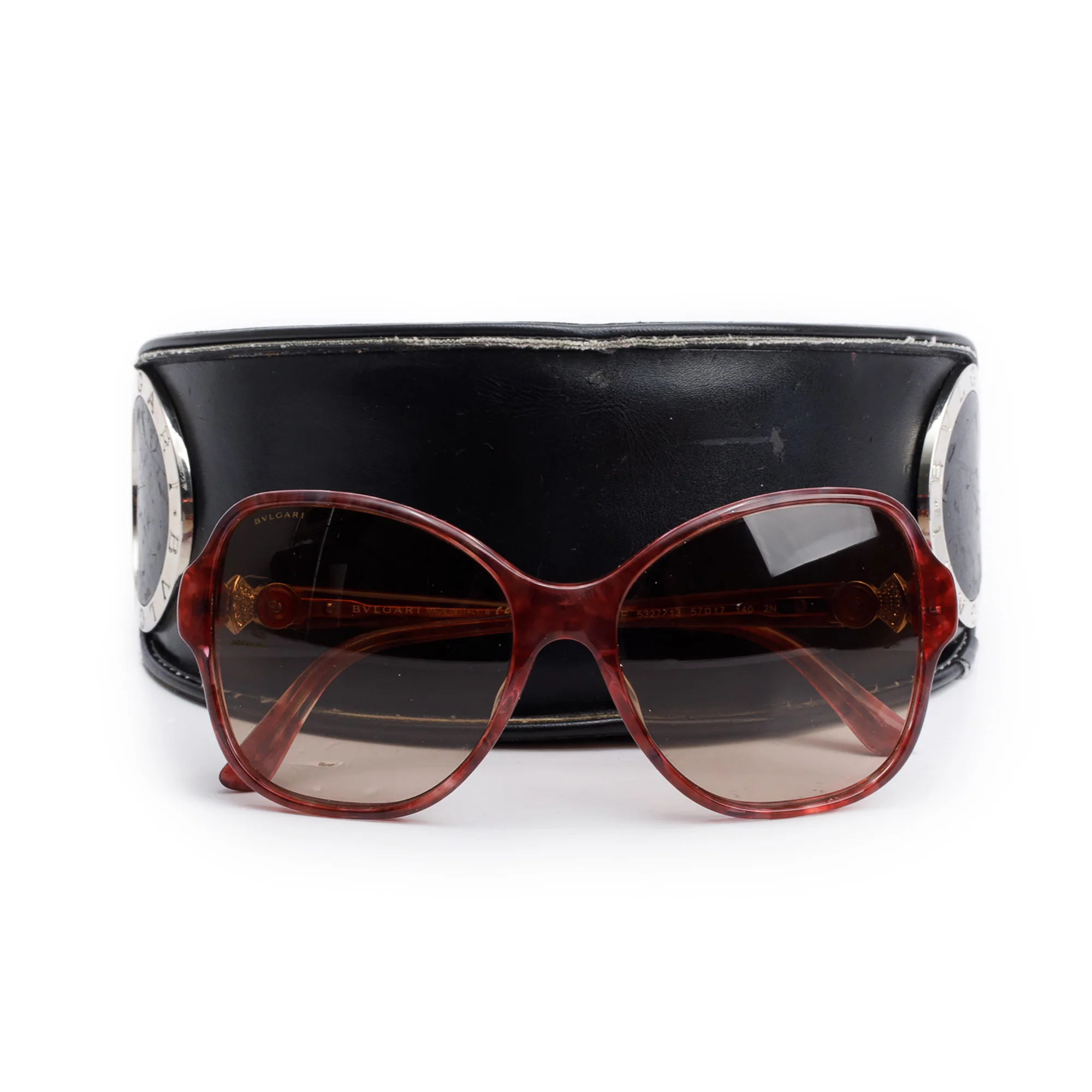 BVLGARI Burgundy Acetate 8137-B-F Crystal Divas Dream Sunglasses w/ Case - Image 2