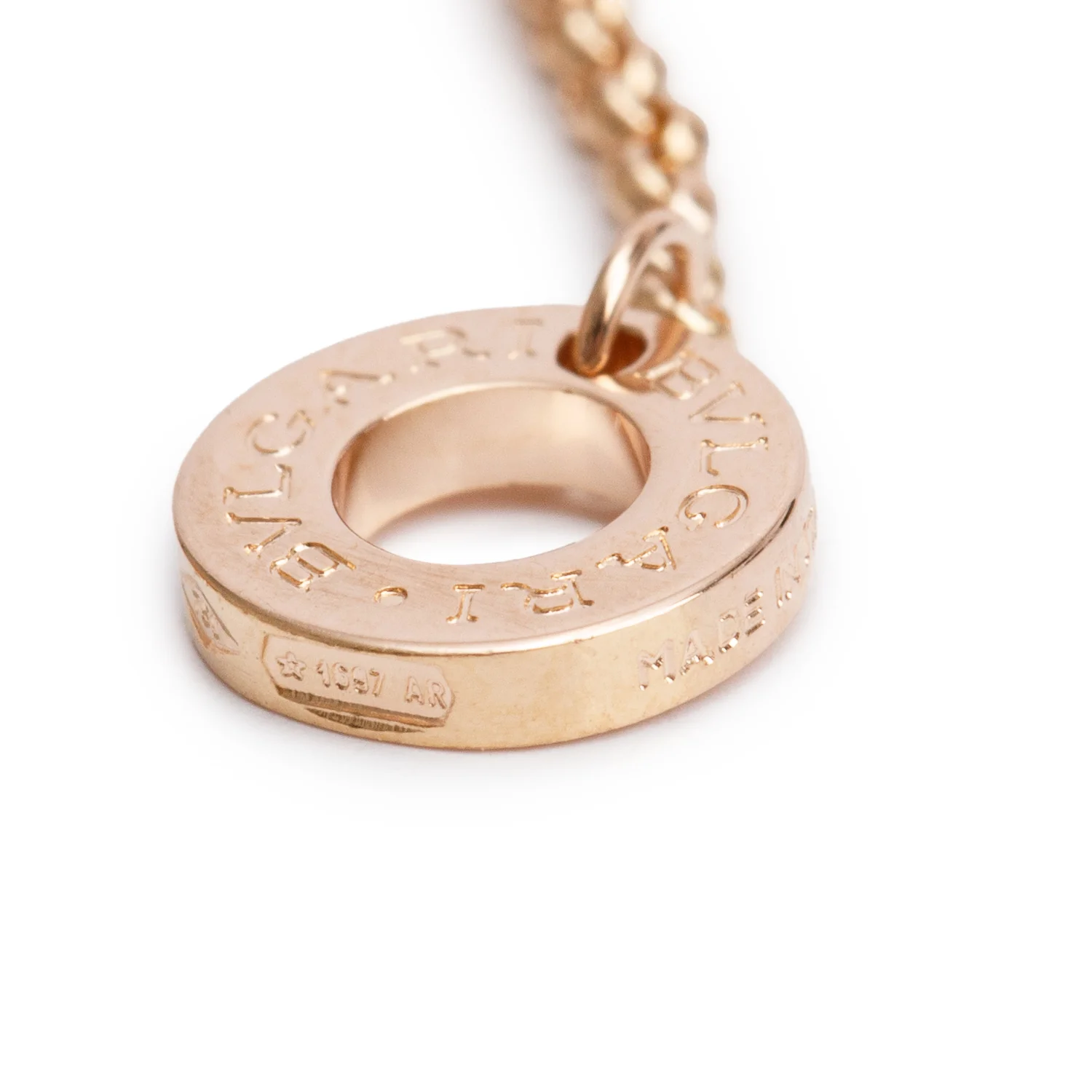 BVLGARI BVLGARI 18k Rose Gold Mother of Pearl Pendant Necklace w/ Box & Certificate - Image 6