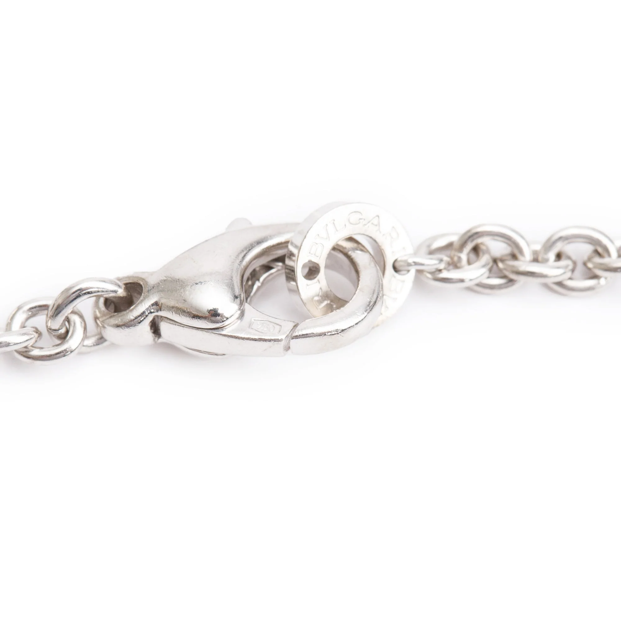 BVLGARI Bvlgari 18k White Gold Onyx Signature Circle Station Bracelet w/ Box - Image 4