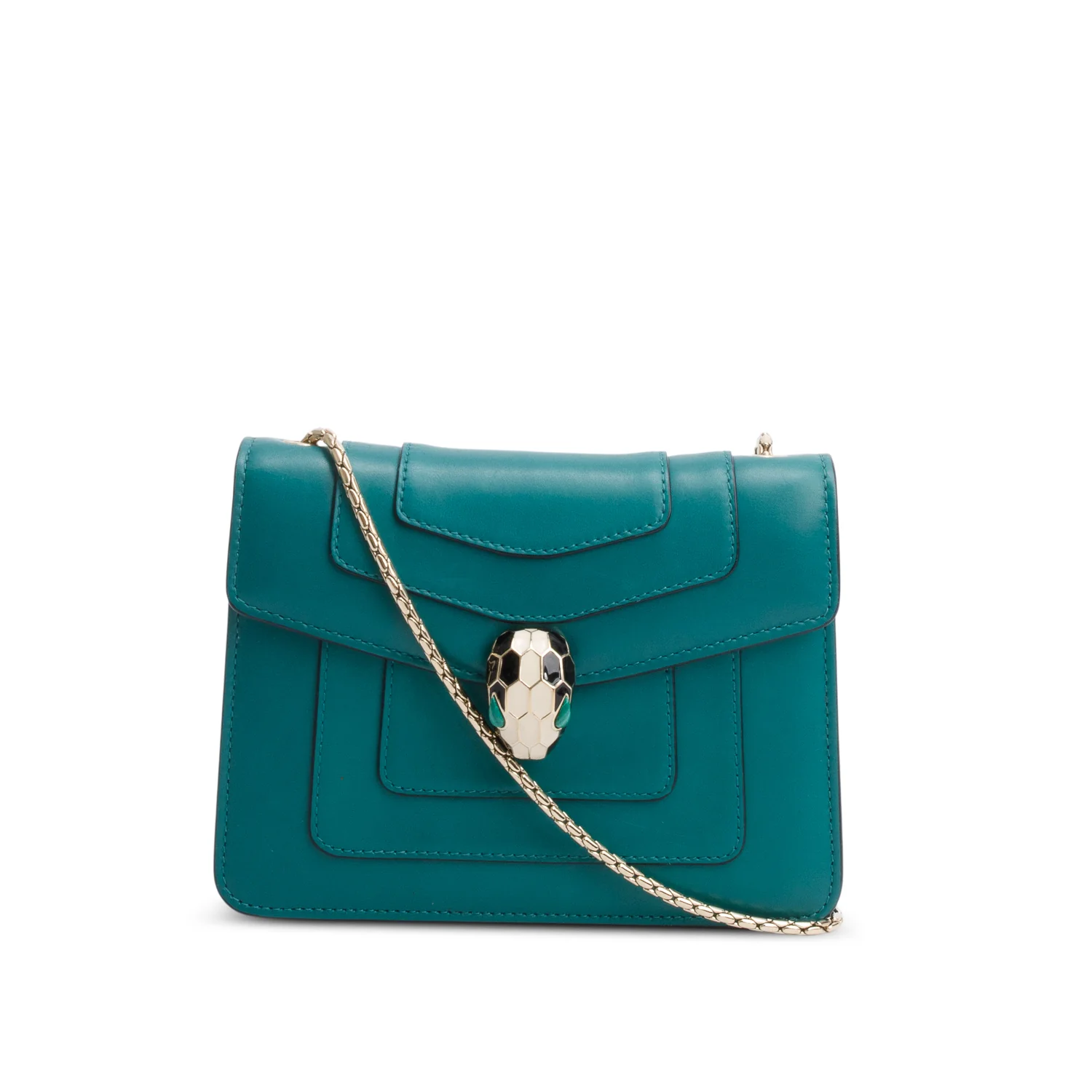 Bvlgari Emerald Green Calf Leather Serpenti Forever Crossbody Bag
