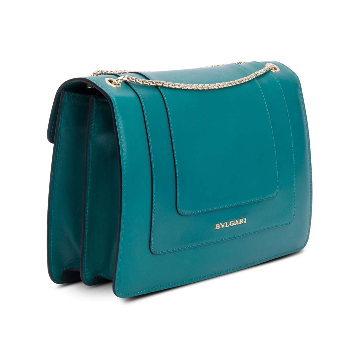 BVLGARI Green Calfskin Leather Medium Serpenti Forever Bag w/ Receipt - Image 6