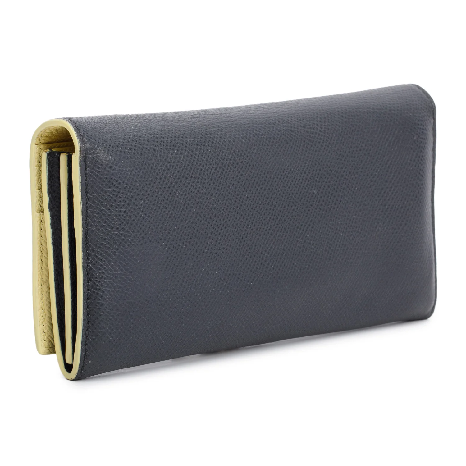 BVLGARI Grey Calfskin Leather Continental Wallet - Image 4