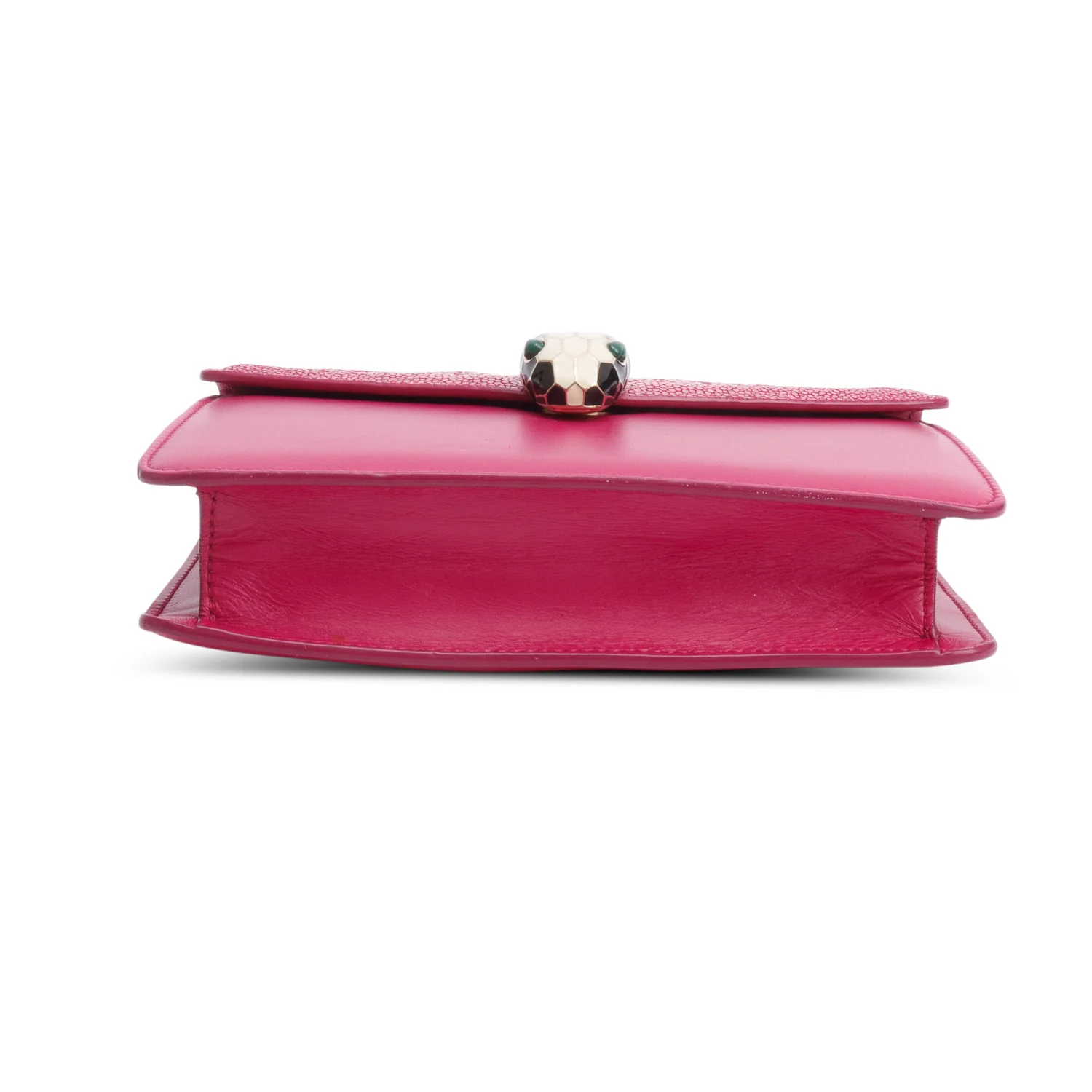 BVLGARI Pink Calfskin Leather Stingray Trim Serpenti Forever Crossbody Bag - Image 7