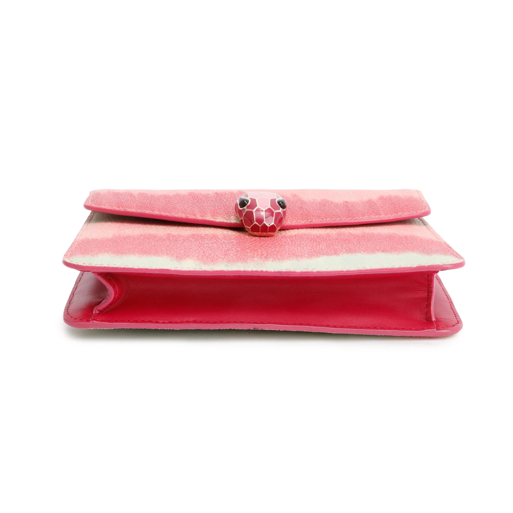 BVLGARI Pink Stingray Calfskin Leather Serpenti Forever Crossbody Bag - Image 6