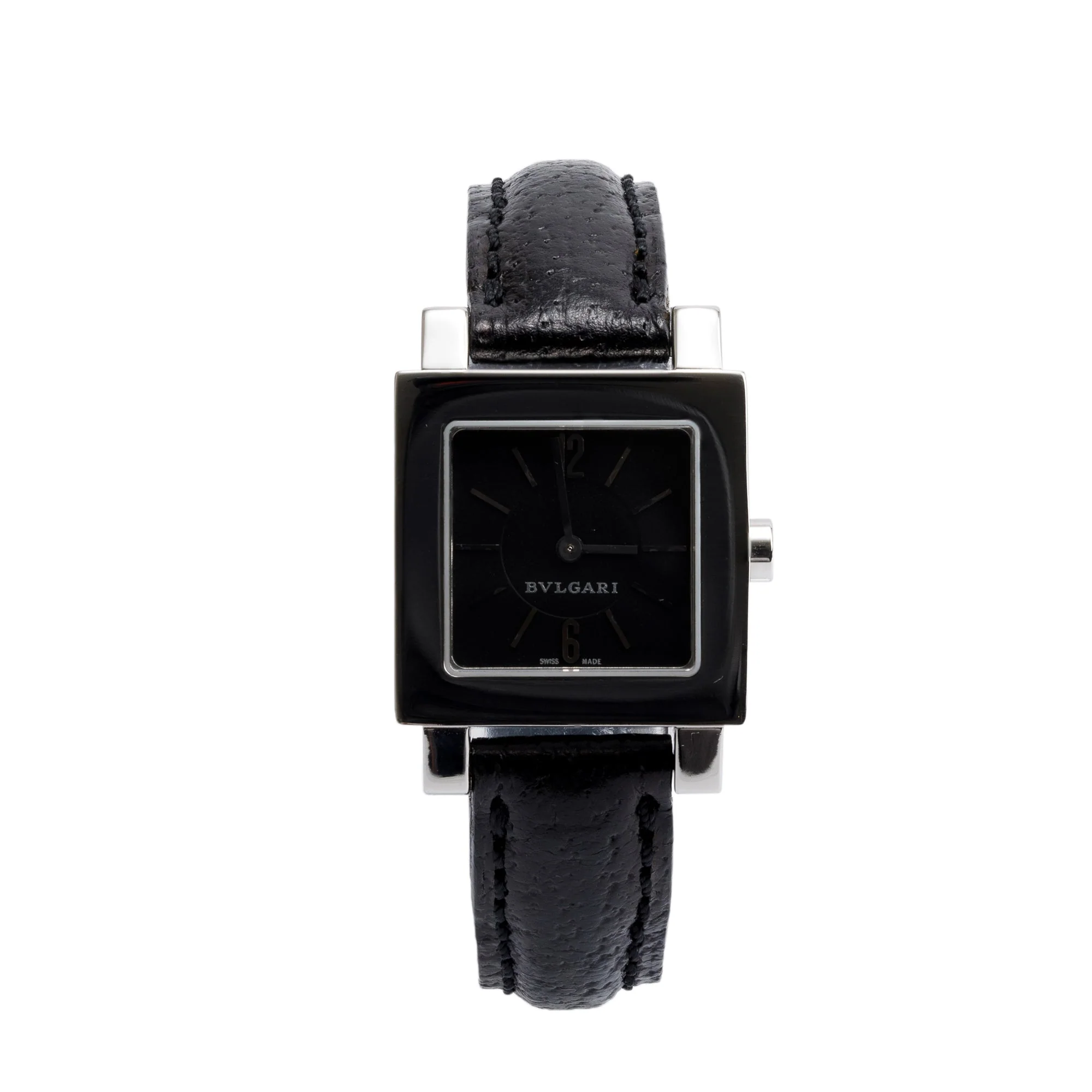 BVLGARI Stainless Steel Quadrato 22 MM Quartz Watch
