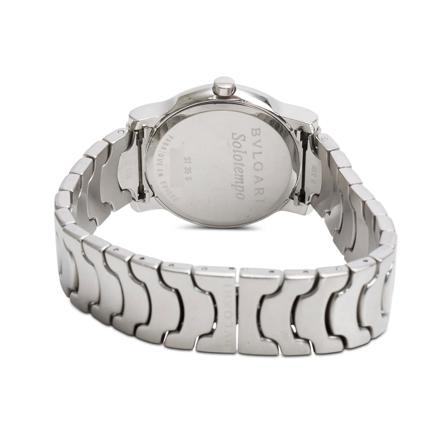 BVLGARI Stainless Steel Solotempo 35 MM Quartz Watch Black Dial - Image 3