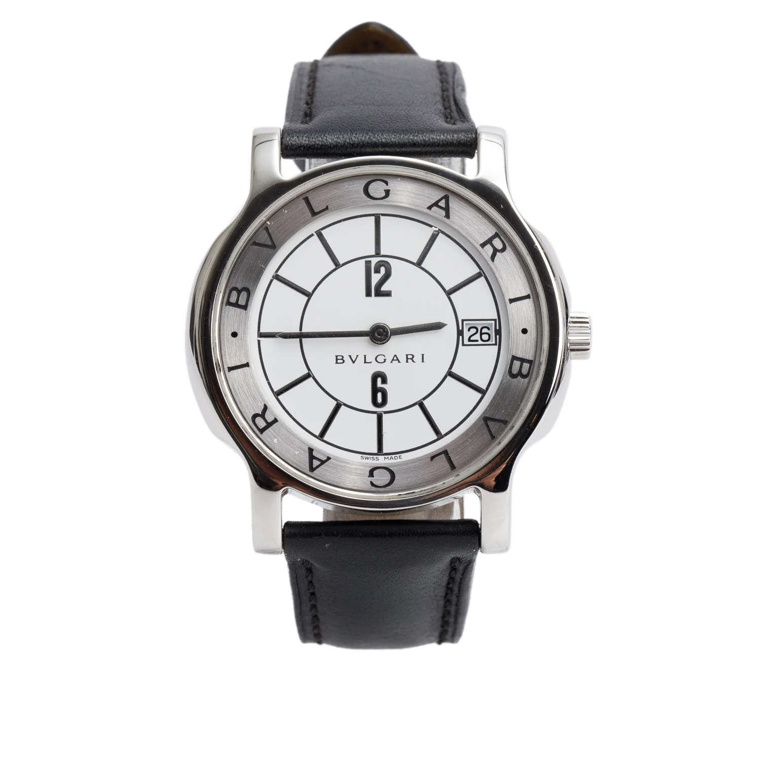 BVLGARI Stainless Steel Solotempo 35 MM Quartz Watch w/ Box & Papers