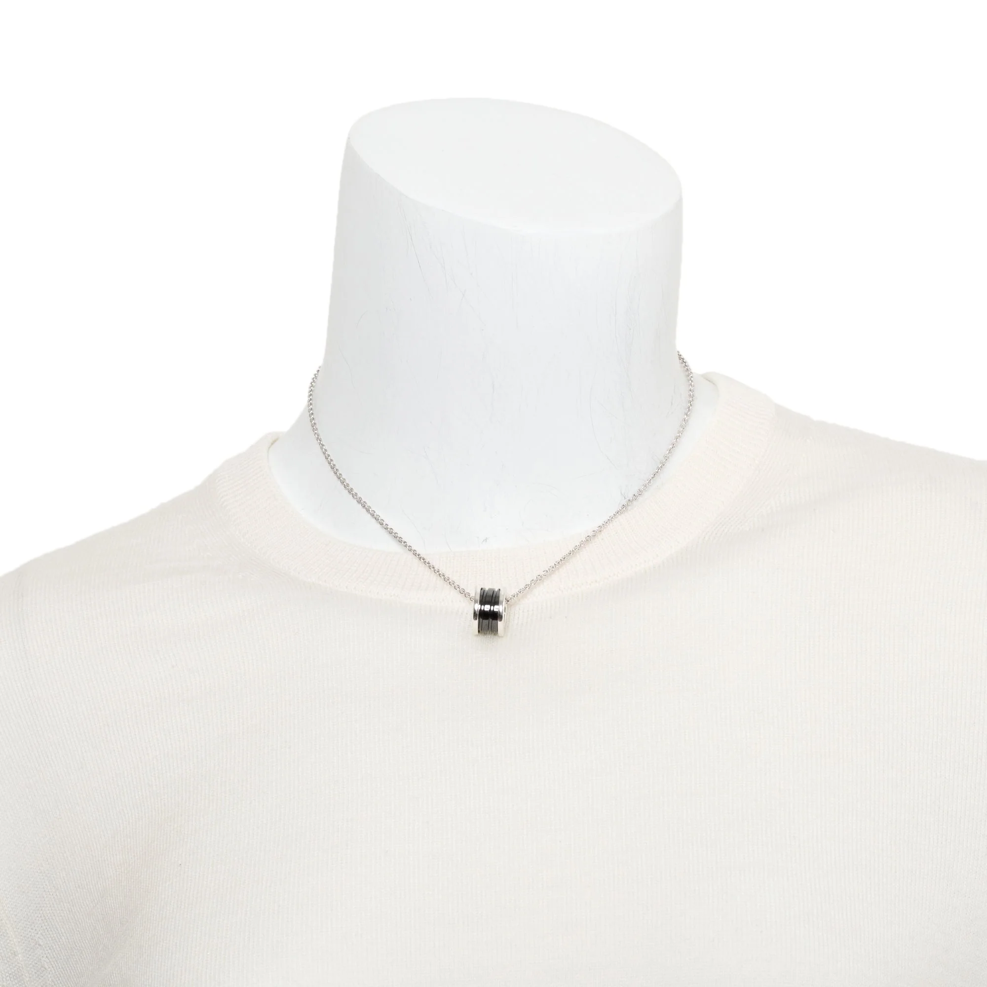 BVLGARI Sterling Silver & Black Ceramic Save The Children Pendant Necklace - Image 2