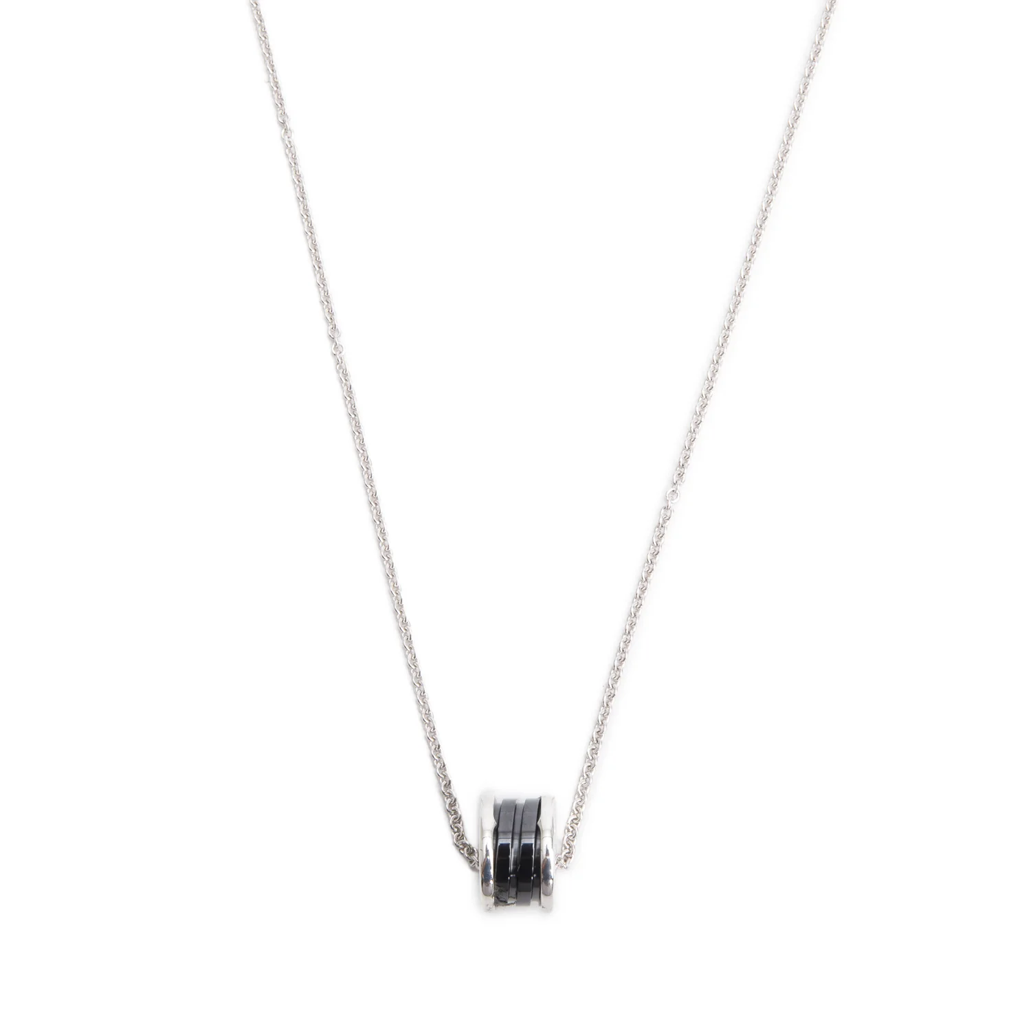 BVLGARI Sterling Silver Save The Children Black Onyx Pendant Necklace w/ Box