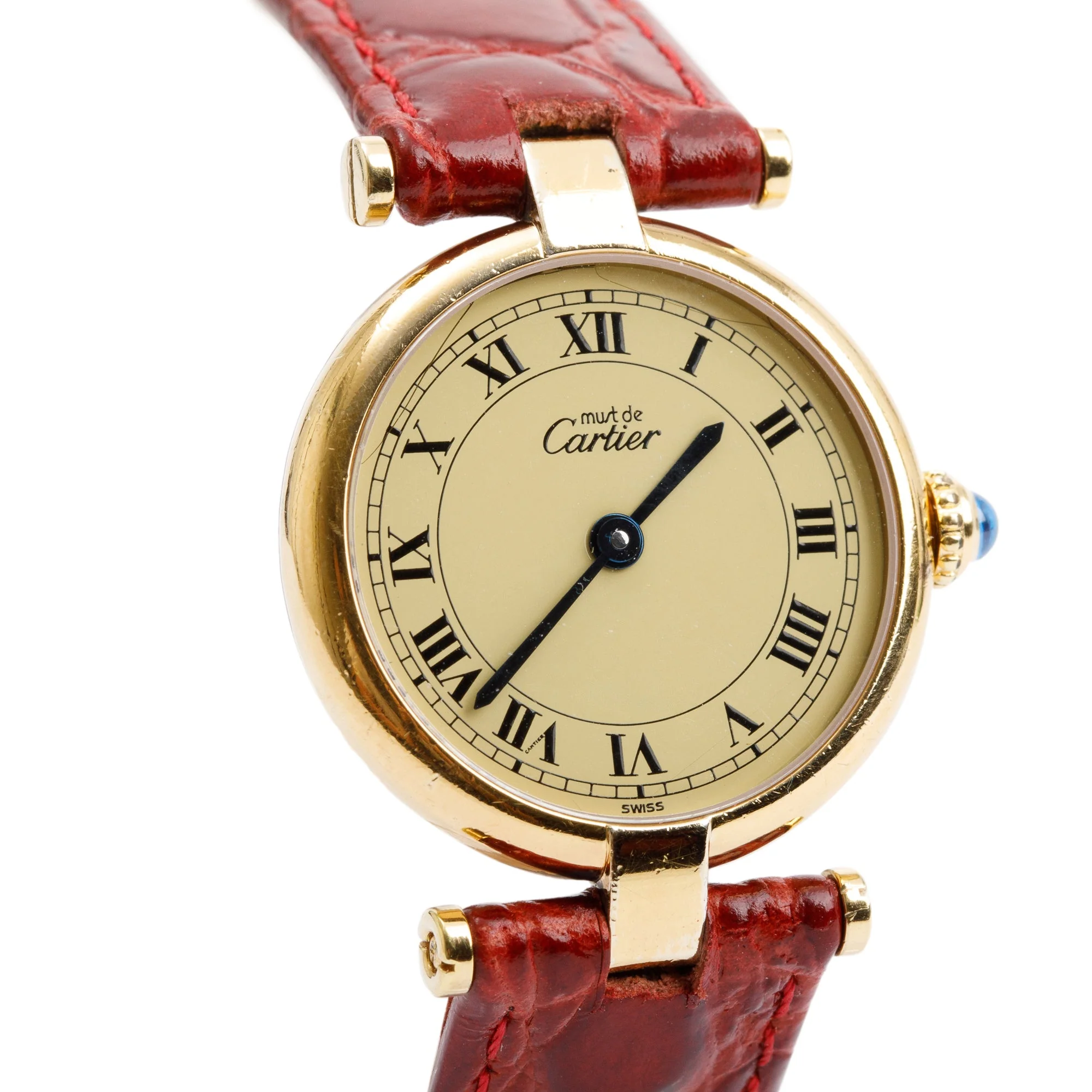 Cartier 18k Gold Vermeil Sterling Silver Must De Cartier Vendome 24MM Watch - Image 2
