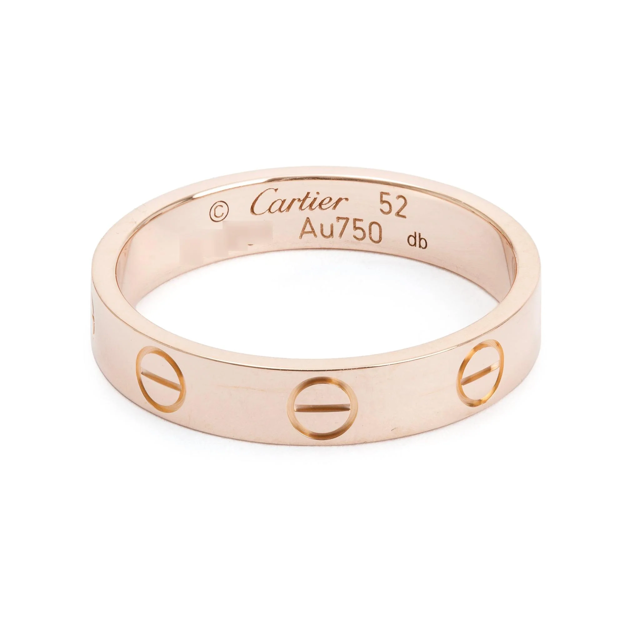 Cartier 18k Rose Gold 3.6 MM Love Wedding Band Ring, Size 52 6 w/ Box