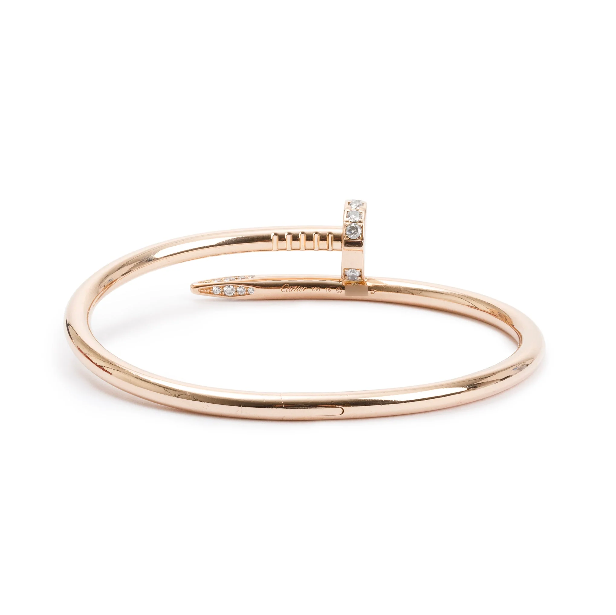 Cartier 18k Rose Gold Diamond Juste Un Clou Bracelet, Size 16 - Image 2