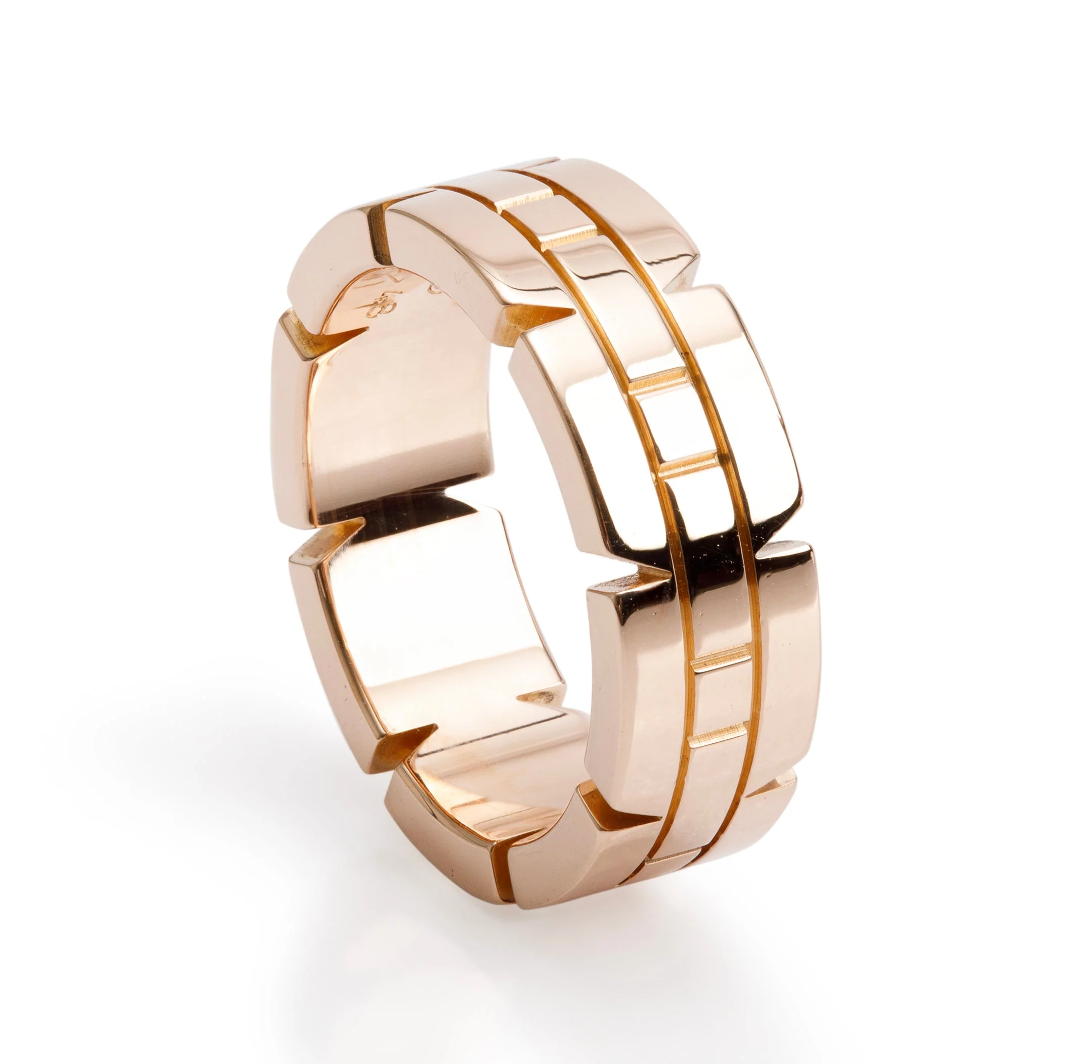 Cartier 18k Rose Gold Tank Francaise Ring, Size 48 4.5 w/ Box - Image 4