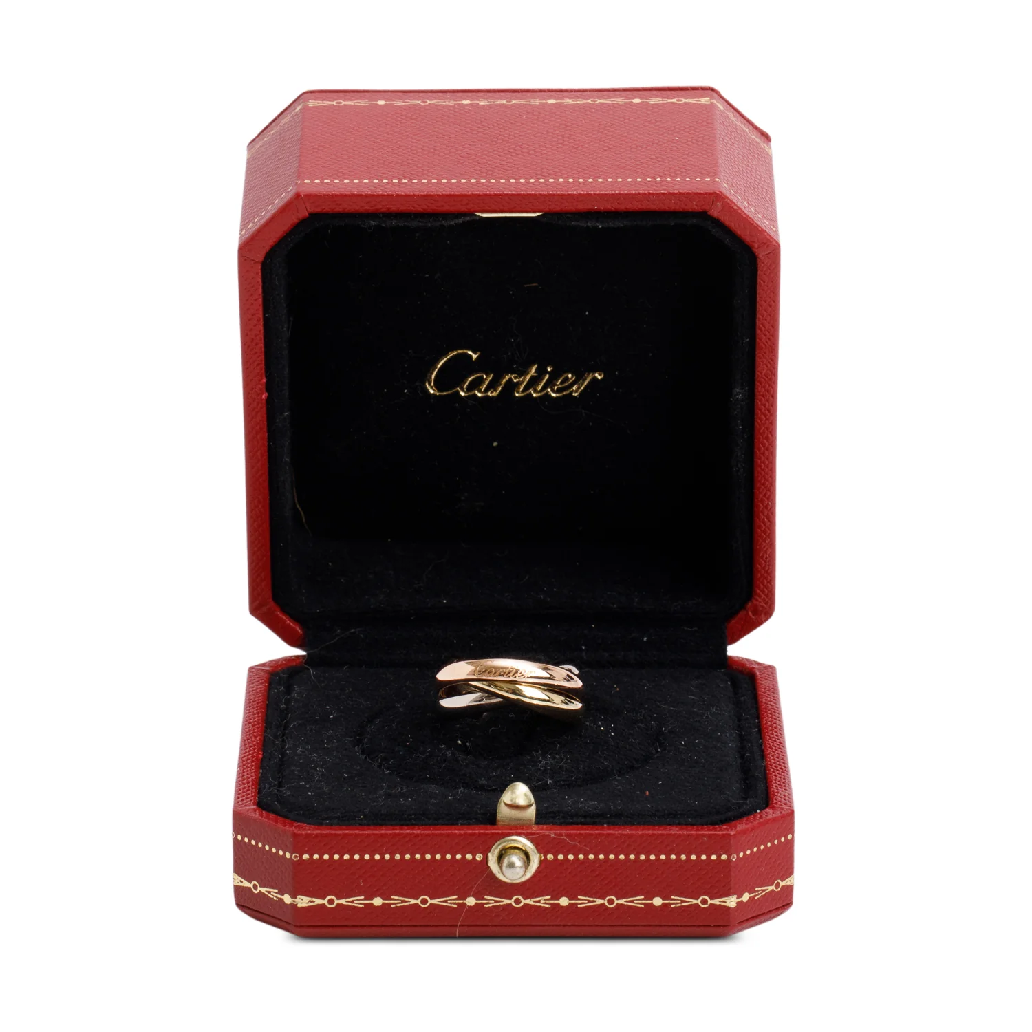 Cartier 18k Tri-Gold Trinity Rolling Ring, Classic Model Size 53 6.5 w/ Box - Image 2